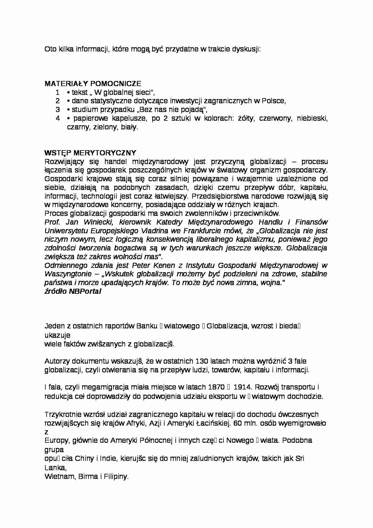  Globalizacja-materiały do dyskusji - strona 1