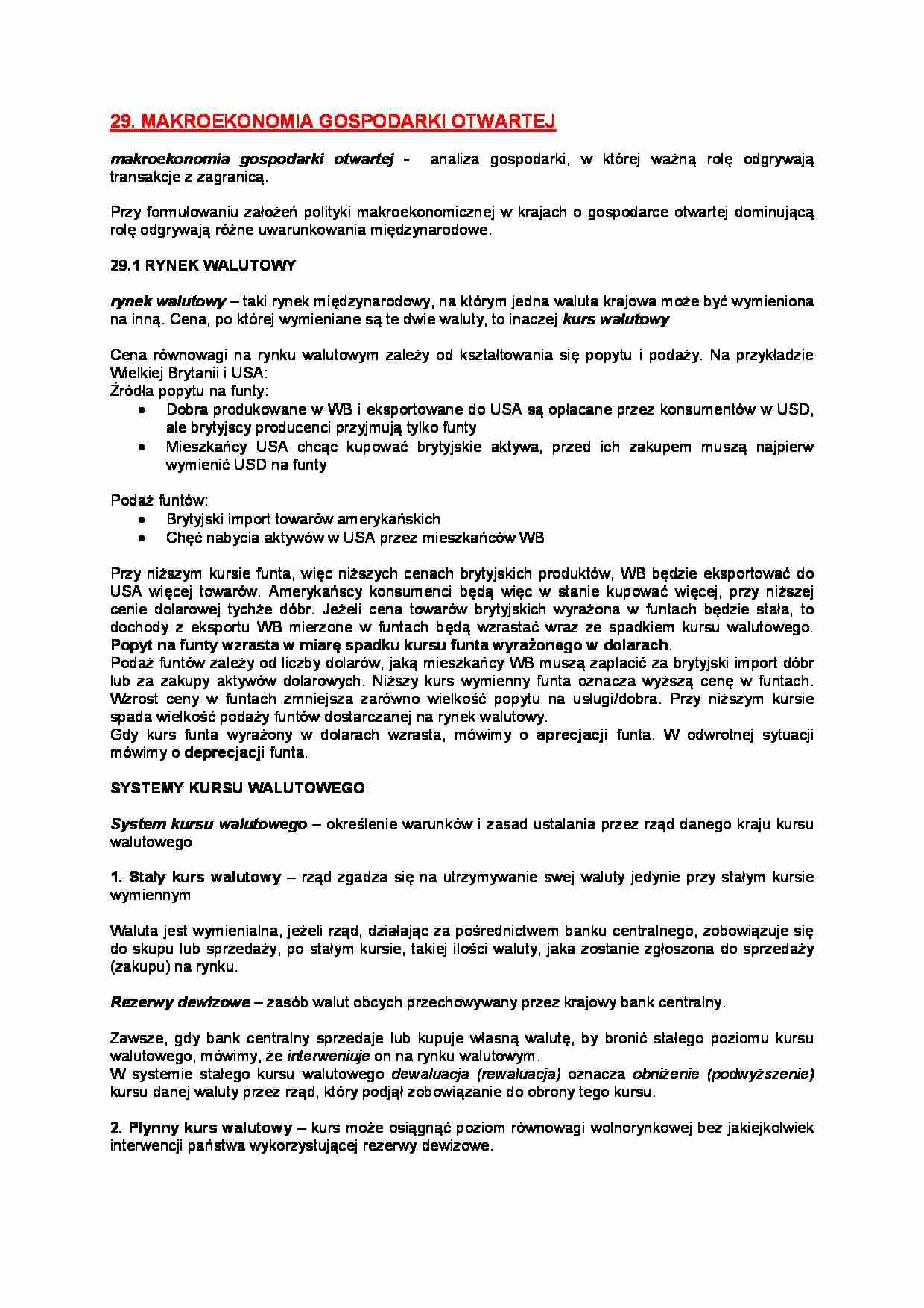 Zagadnienie-makroekonomia gospodarki otwartej - strona 1