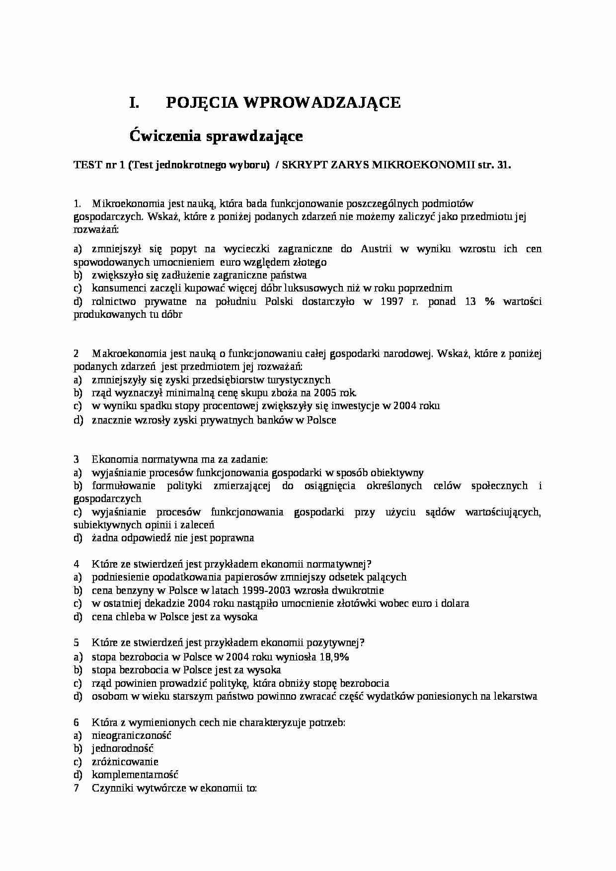 Ekonomia-zestawy ćwiczeń - strona 1