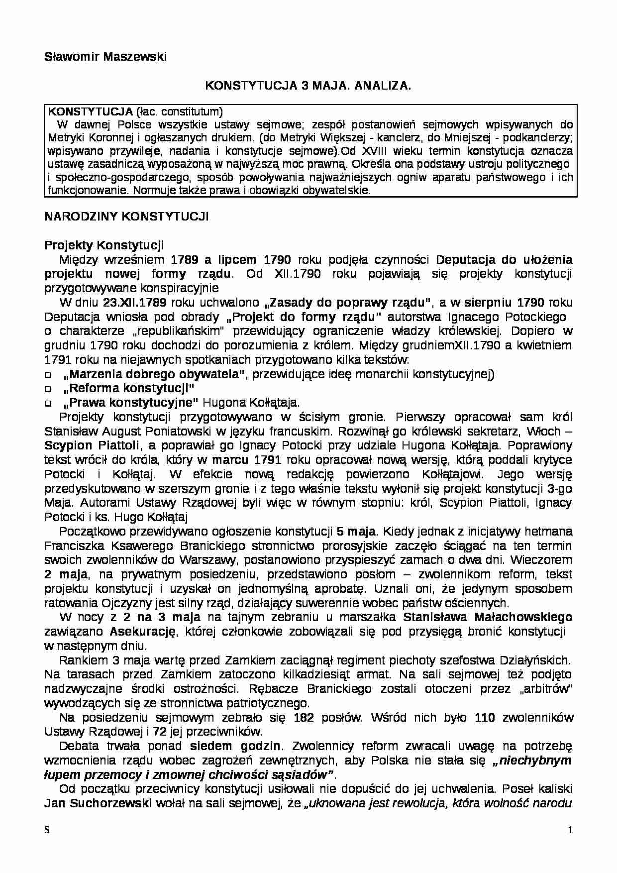  Konstytucja 3 maja-opracowanie - strona 1