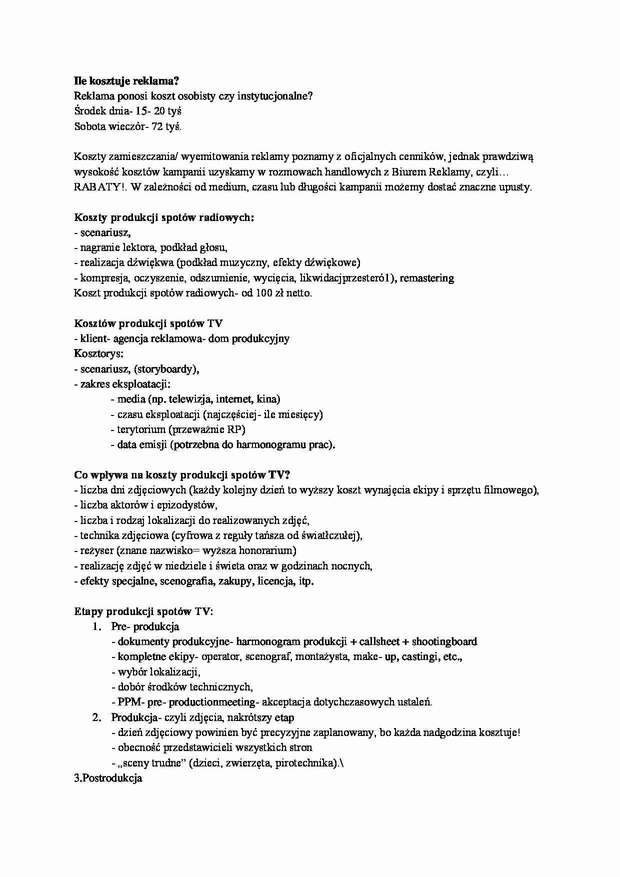  Koszt reklamy-opracowanie - strona 1
