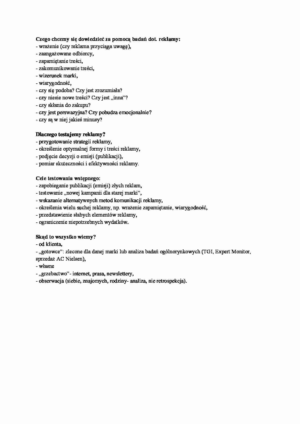 Testy reklamy-opracowanie - strona 1