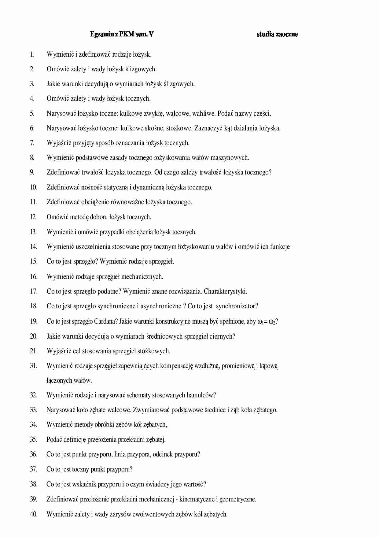 Podstawy Konstrukcji Maszyn-zagadnienia - strona 1