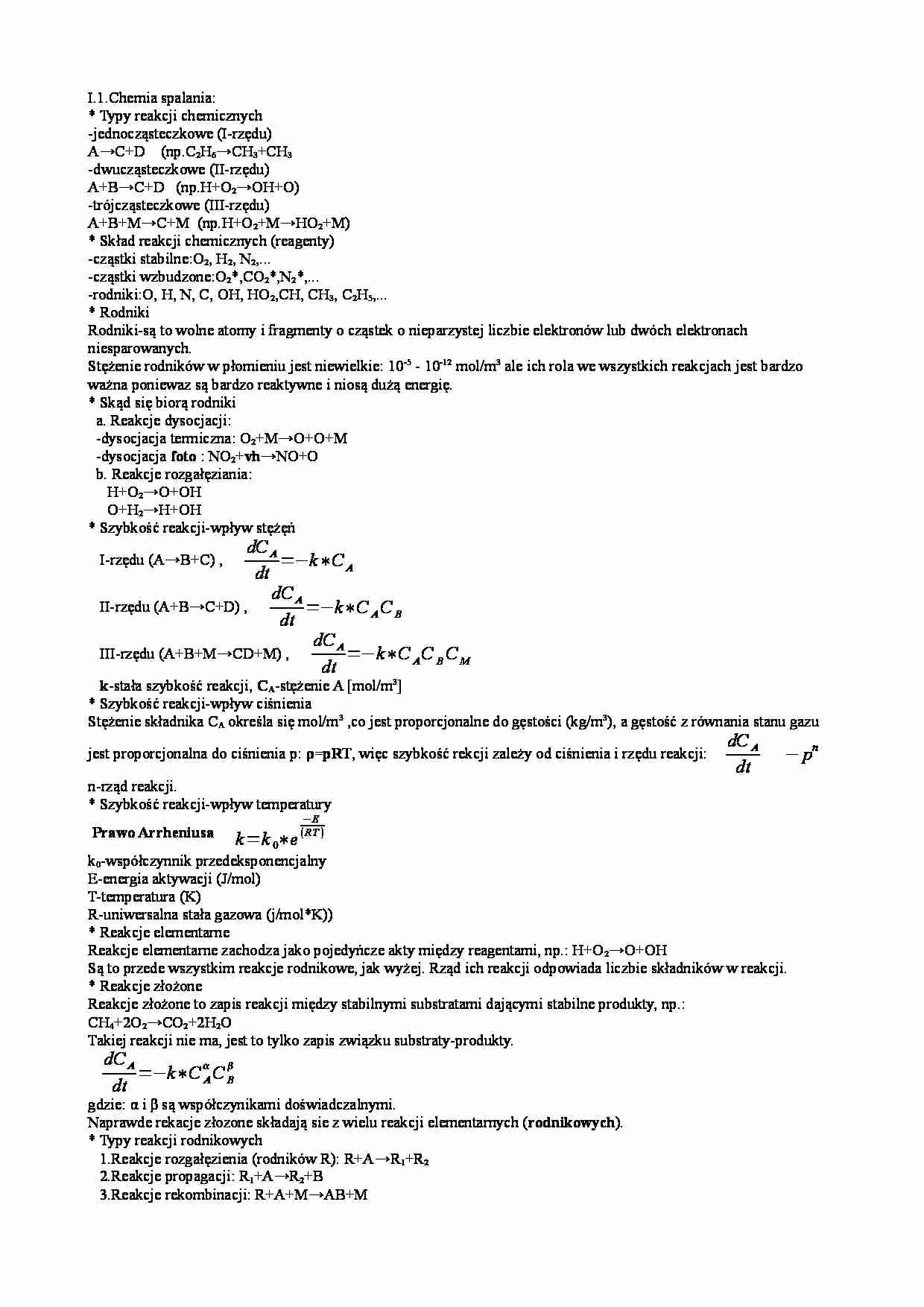 Spalanie paliw-opracowanie zagadnień - strona 1