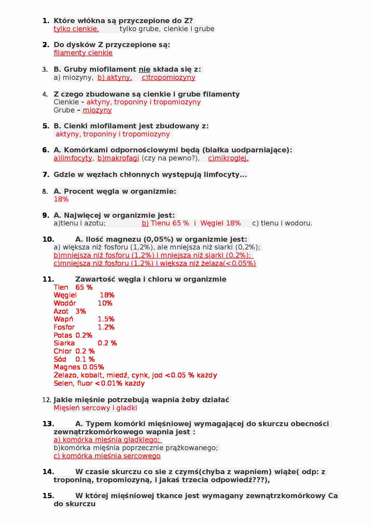 Fizjologia ilościowa - test - strona 1