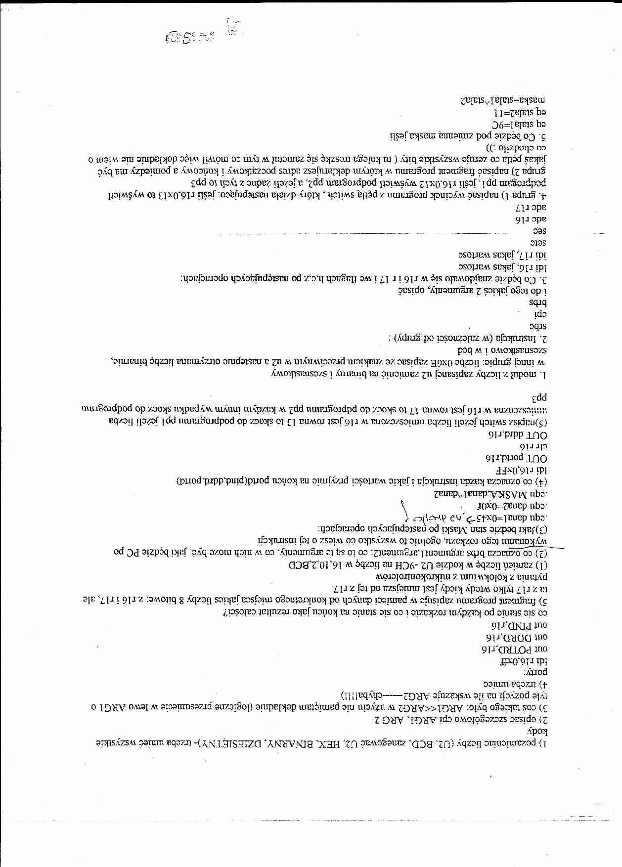 Mikrokontrolery - materiały z kolokwium - strona 1