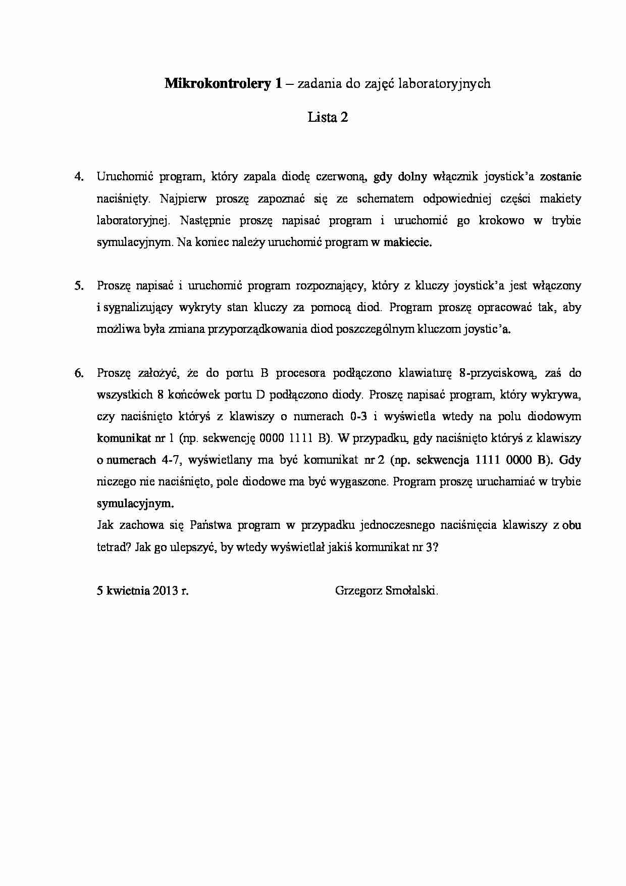 Zadania z laboratorium - strona 1