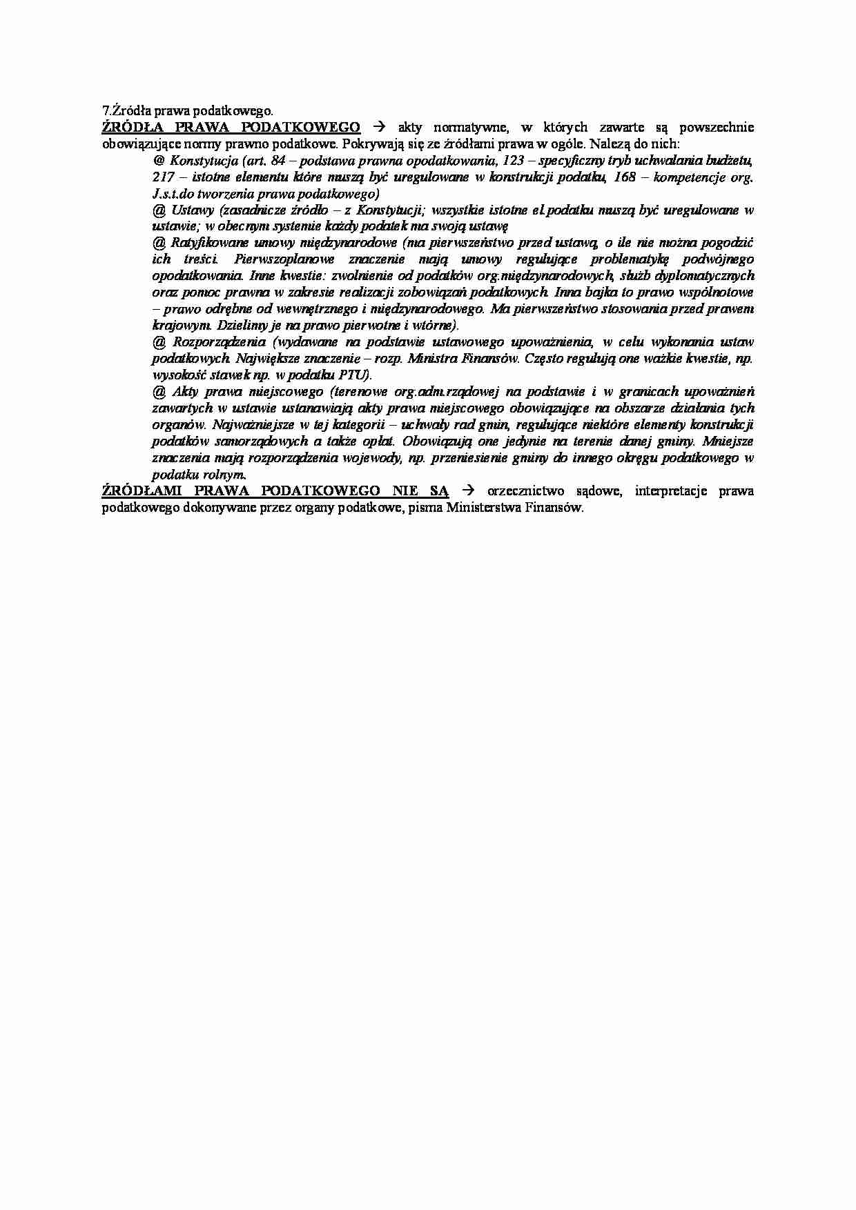 Źródła prawa podatkowego - omówienie - strona 1