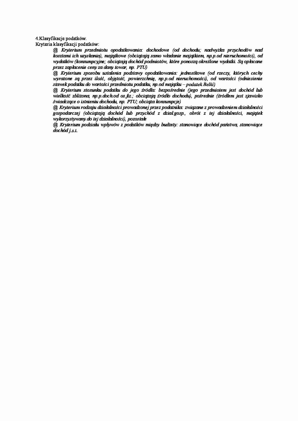 klasyfikacja podatków - omówienie - strona 1