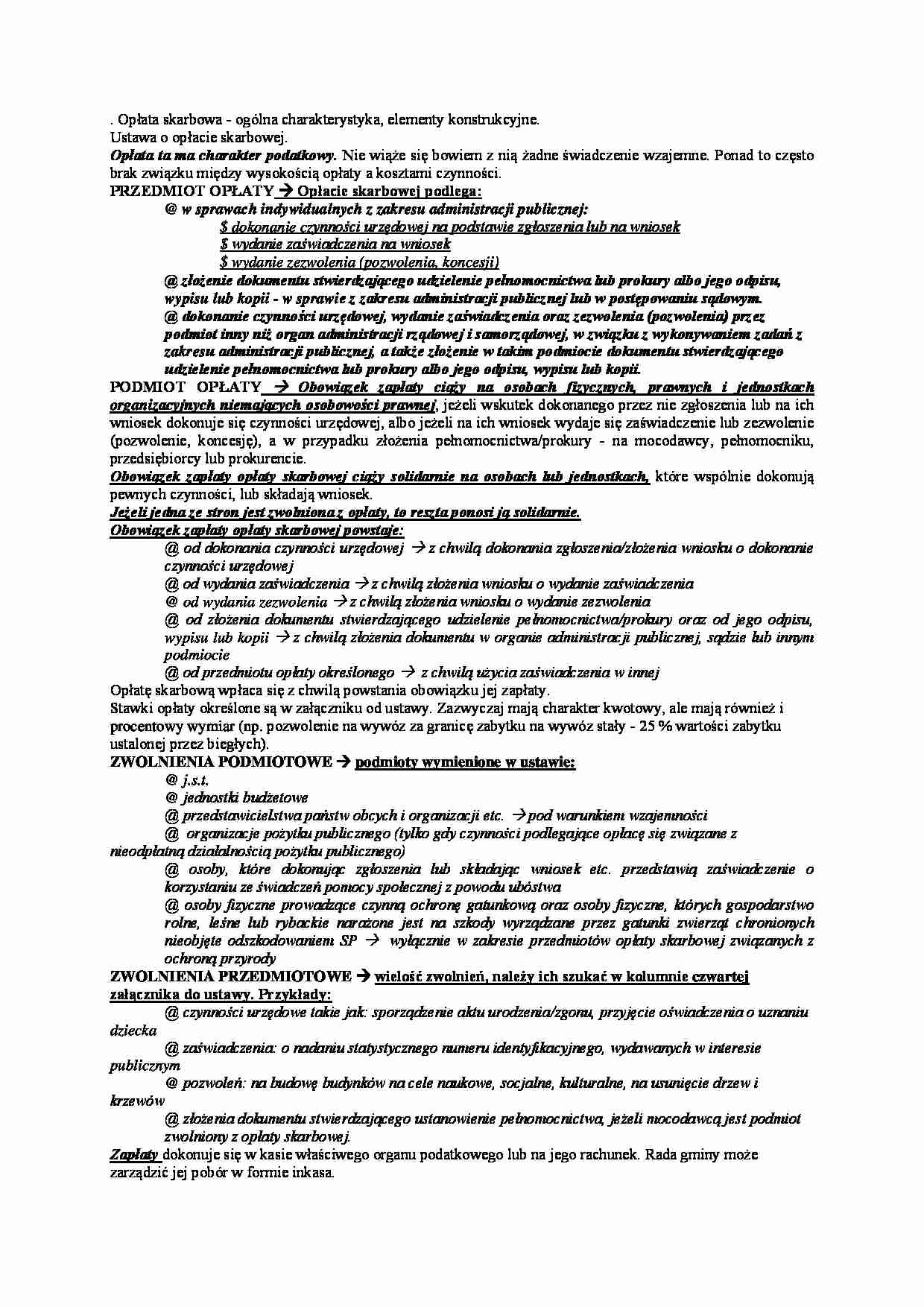opłata skarbowa - omówienie - strona 1