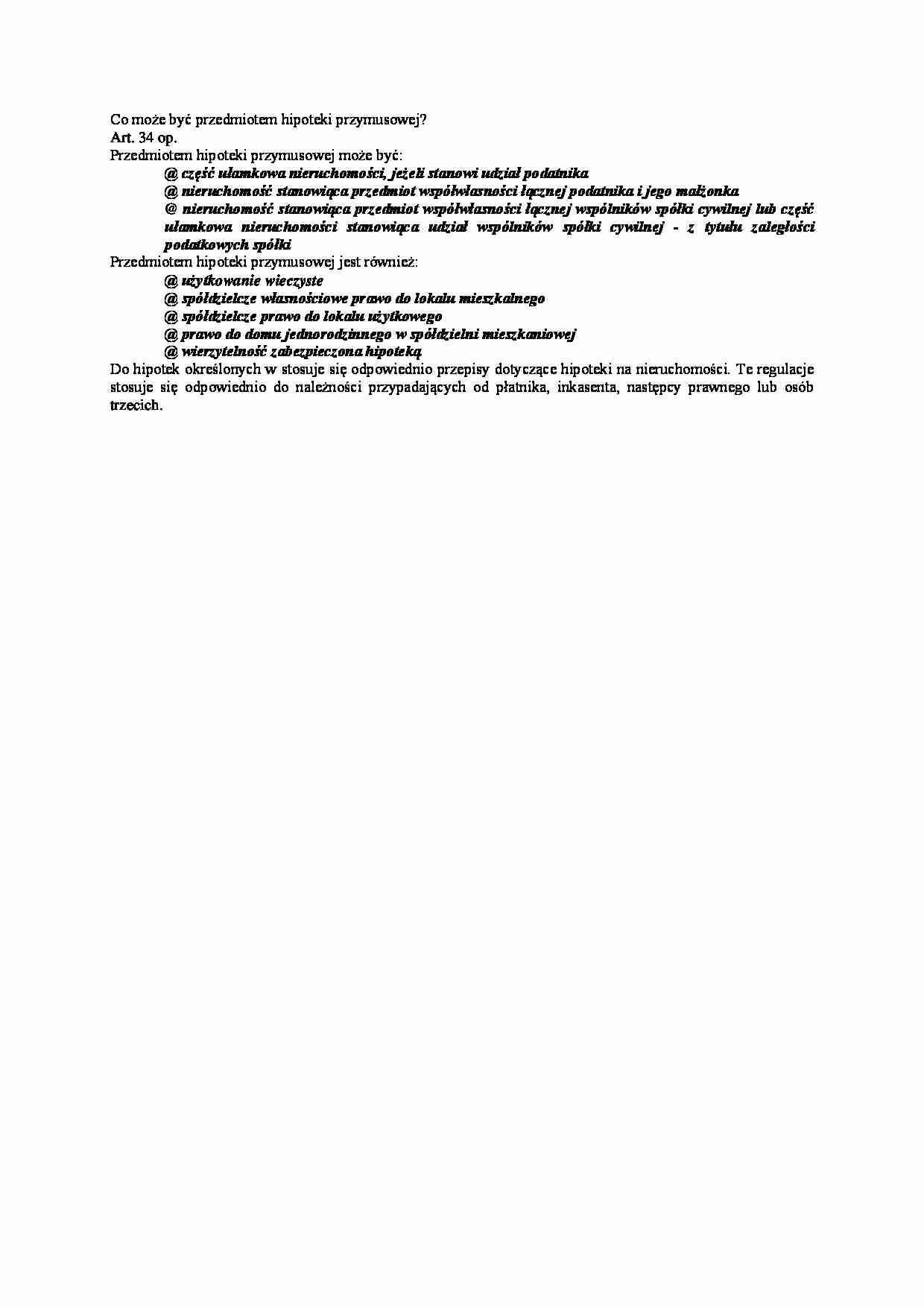 Przedmiot hipoteki przymusowej - omówienie - strona 1