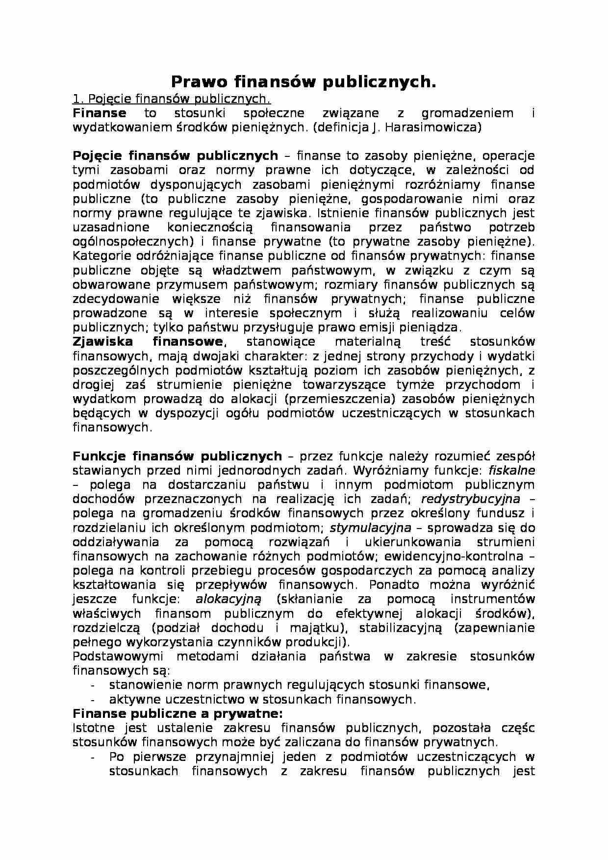 Finanse publiczne - Zjawiska finansowe - strona 1