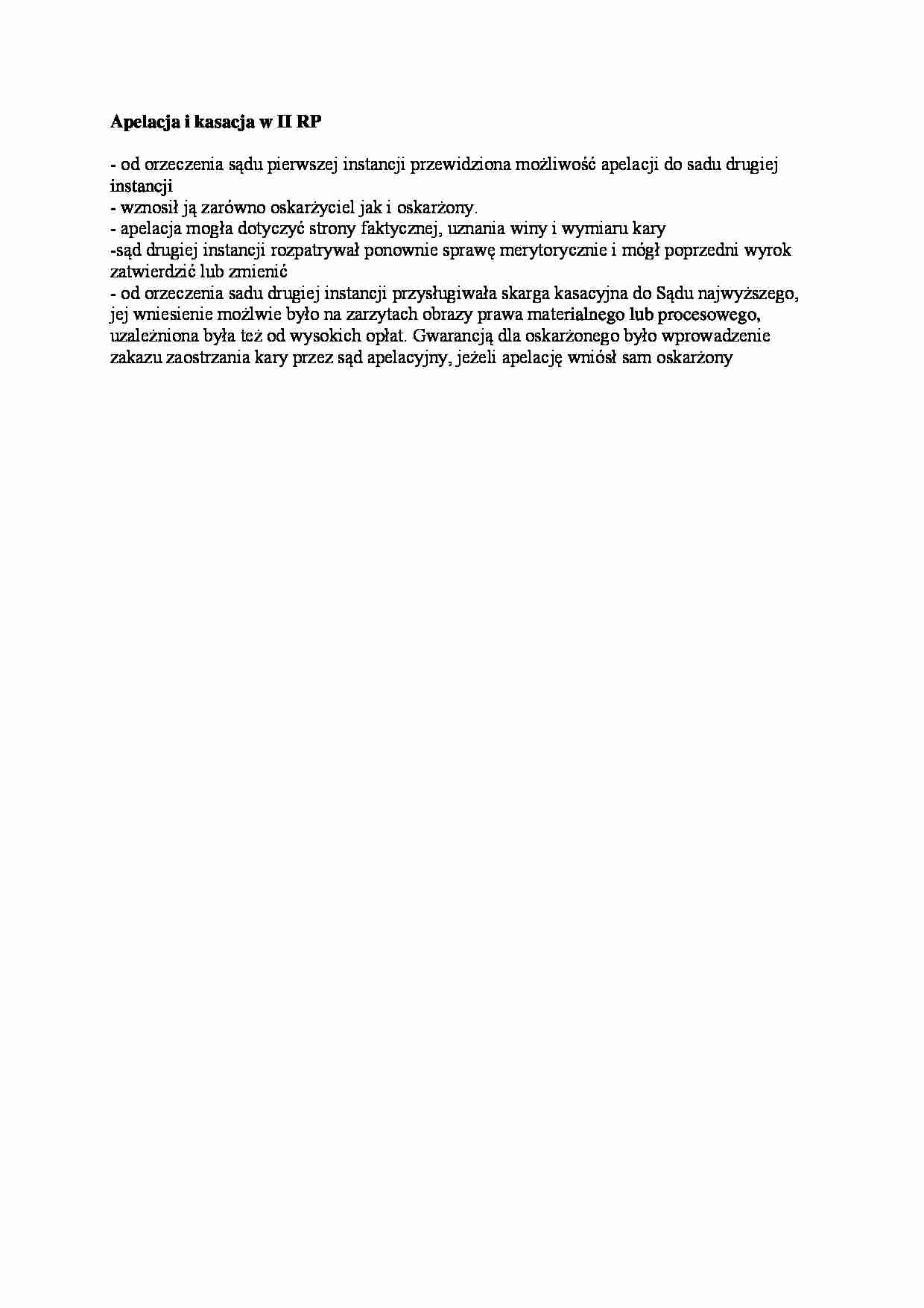 Apelacja i kasacja w II RP - omówienie - strona 1