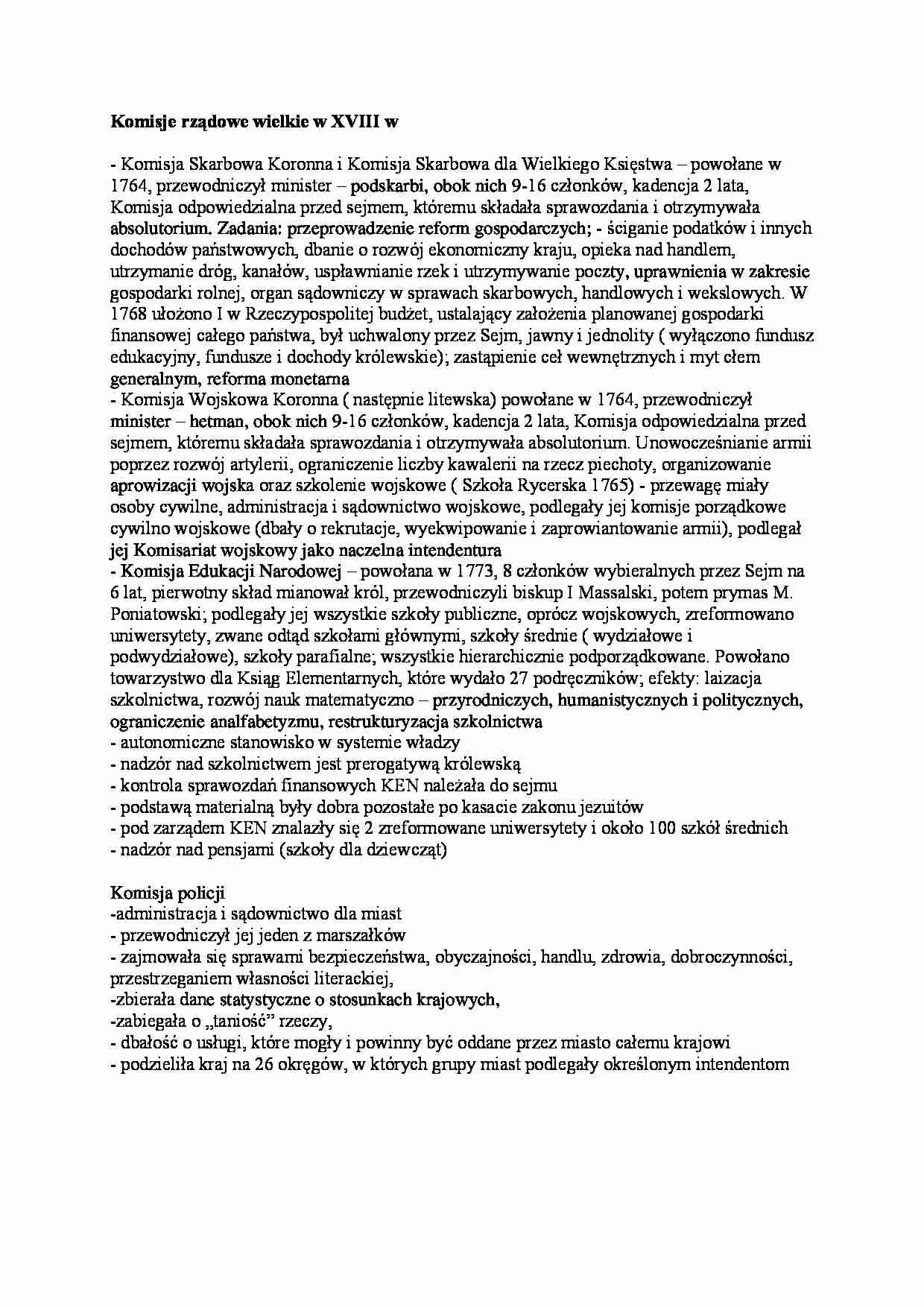 komisje rządowe wielkie - omówienie  - strona 1