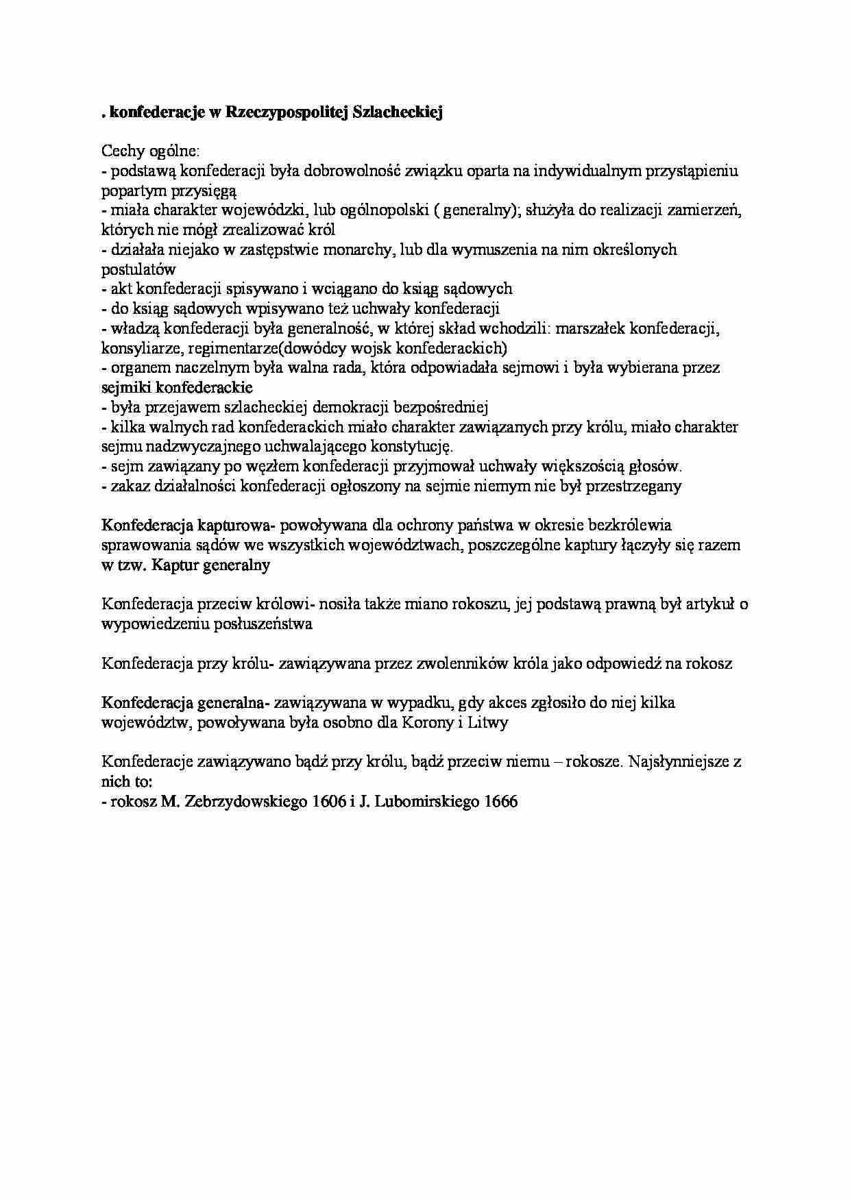 konfederacje - omówienie - strona 1