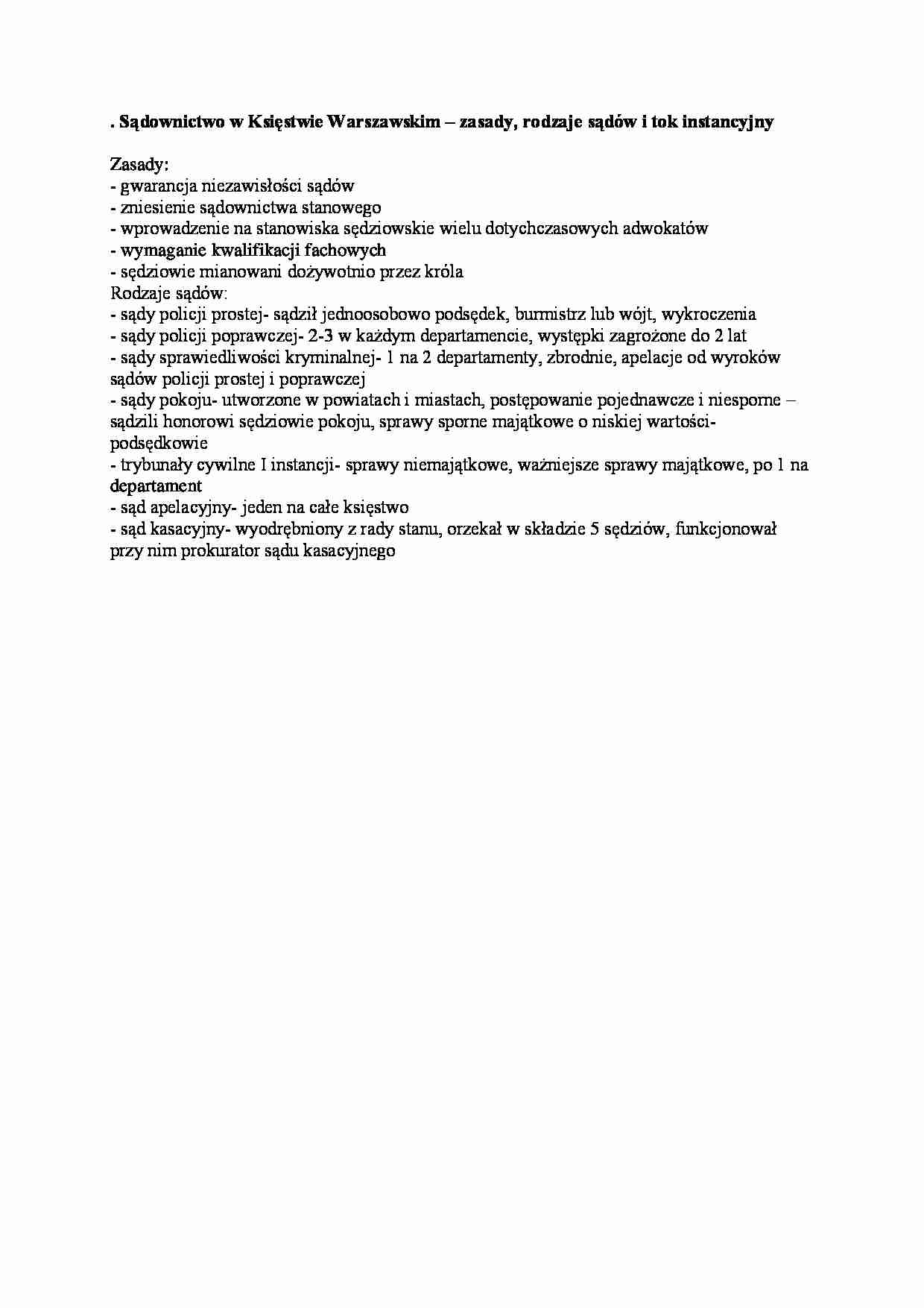 Sądownictwo w Księstwie Warszawskim - strona 1