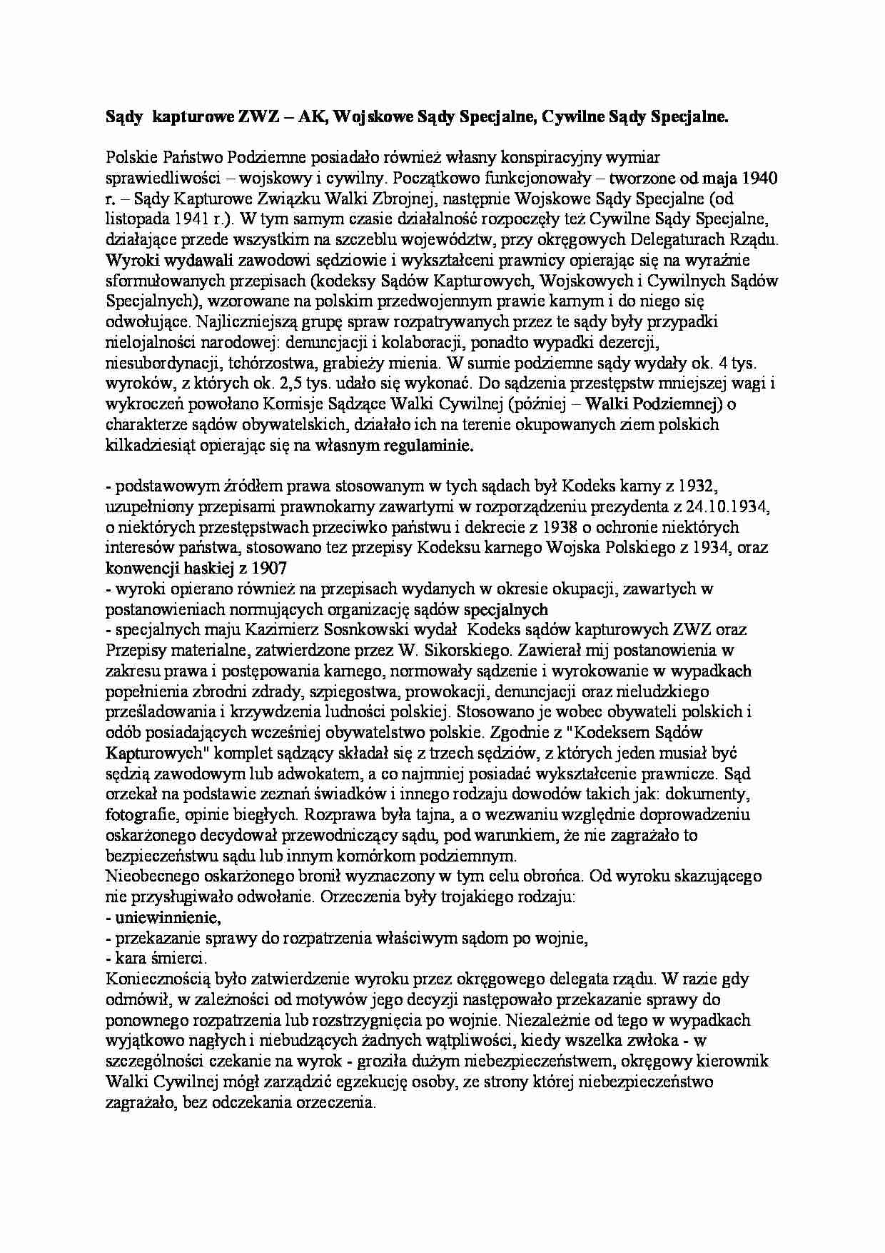 Sądy kapturowe - charakterystyka i zasady działania - strona 1