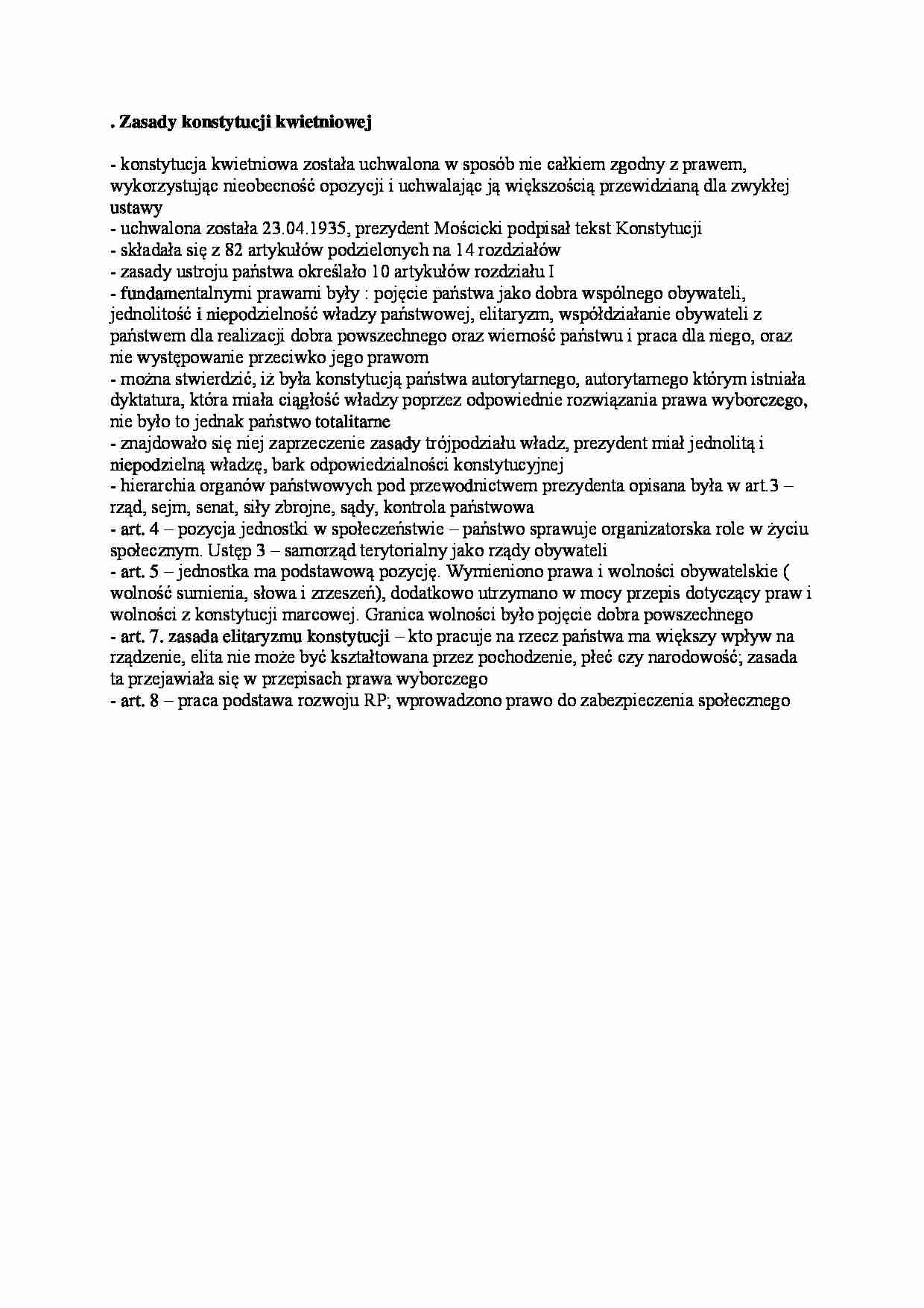 Zasady konstytucji kwietniowej - strona 1