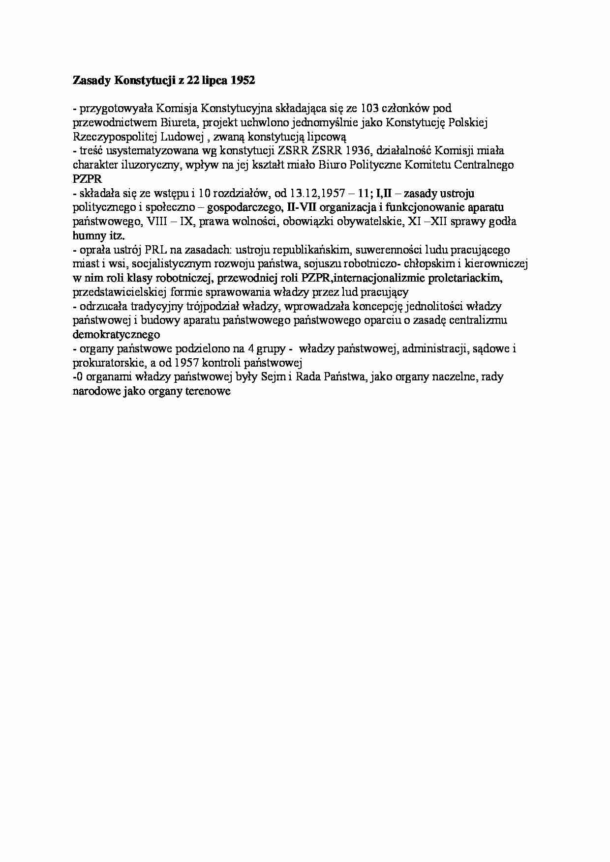 Zasady Konstytucji z 22 lipca 1952 - wstęp - strona 1