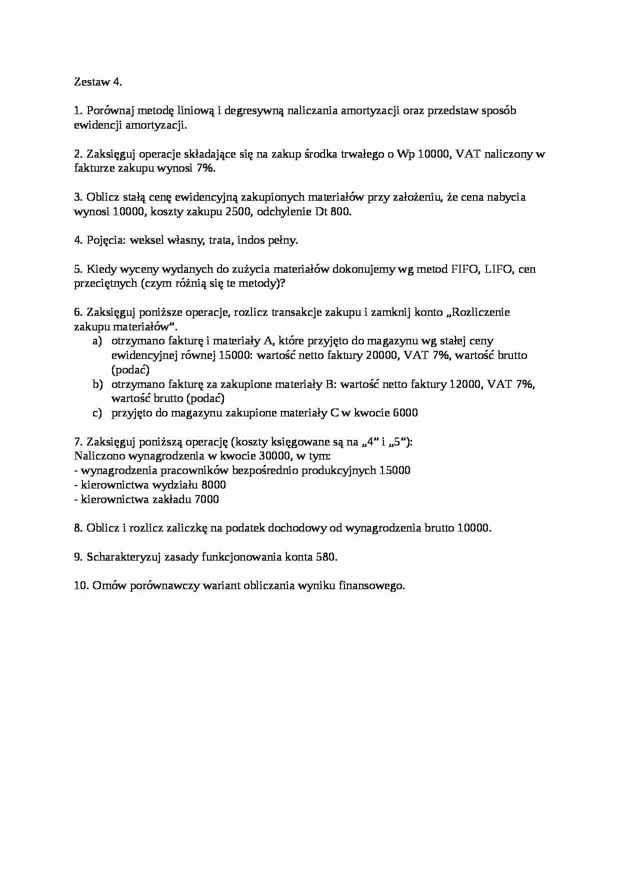 Egzamin zestaw 4 - strona 1