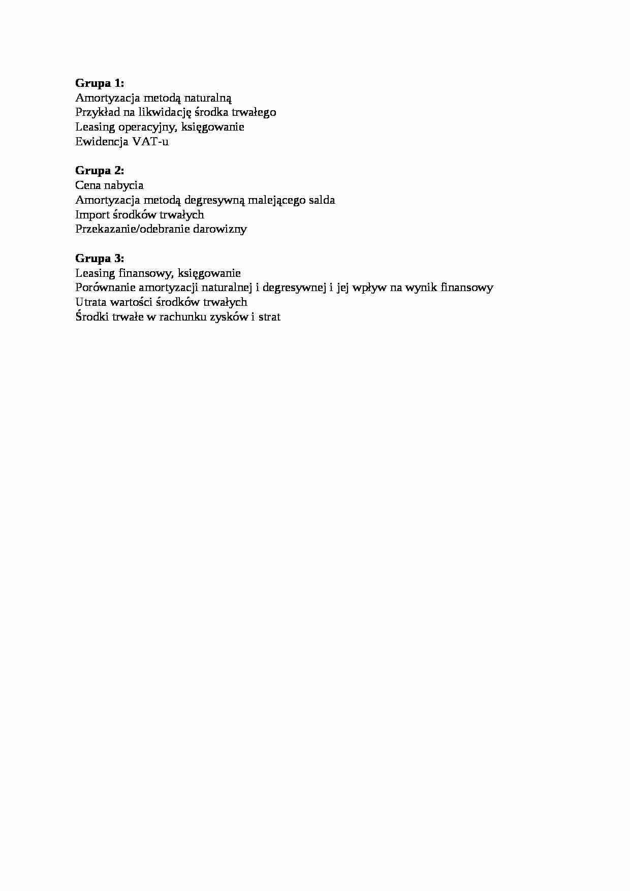 Kolokwium - rachunkowość - strona 1