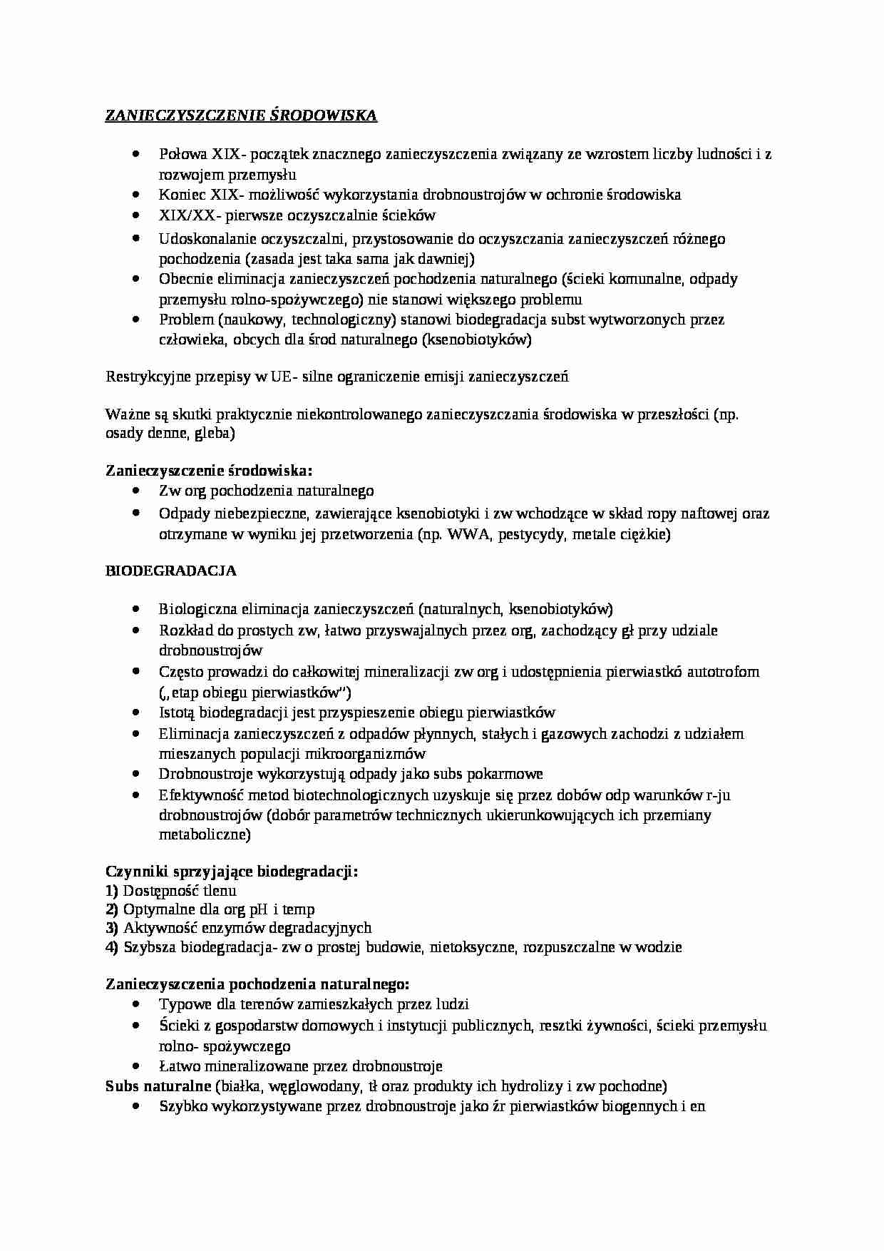 Zanieczyszczenie środowiska - omówienie - strona 1