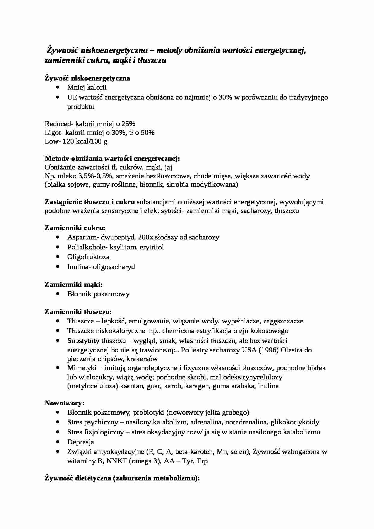 Biotechnologia żywności - omówienie - strona 1