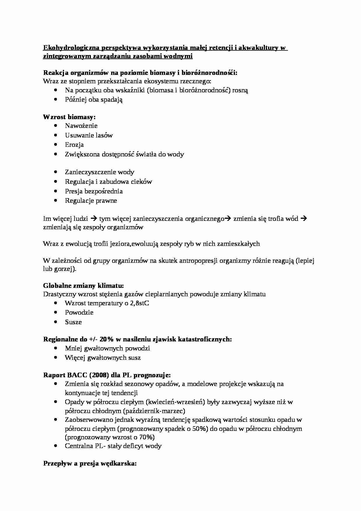 Ekohydrologiczna perspektywa wykorzystania - omówienie - strona 1
