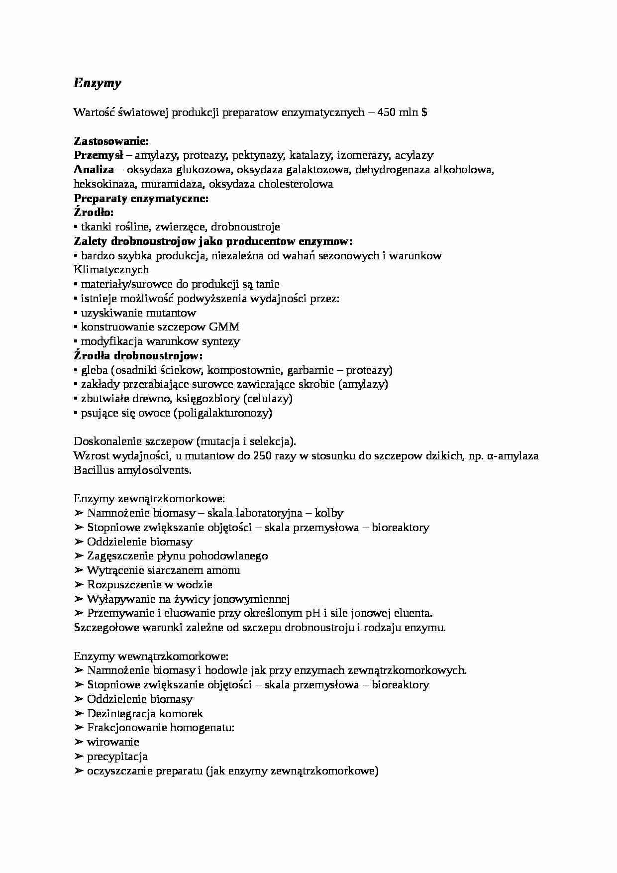  Enzymy - omówienie - strona 1
