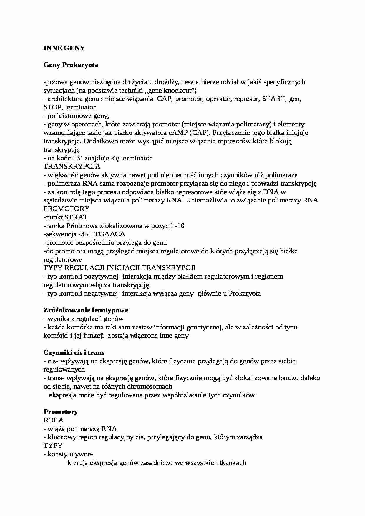  Inne geny - omówienie - strona 1