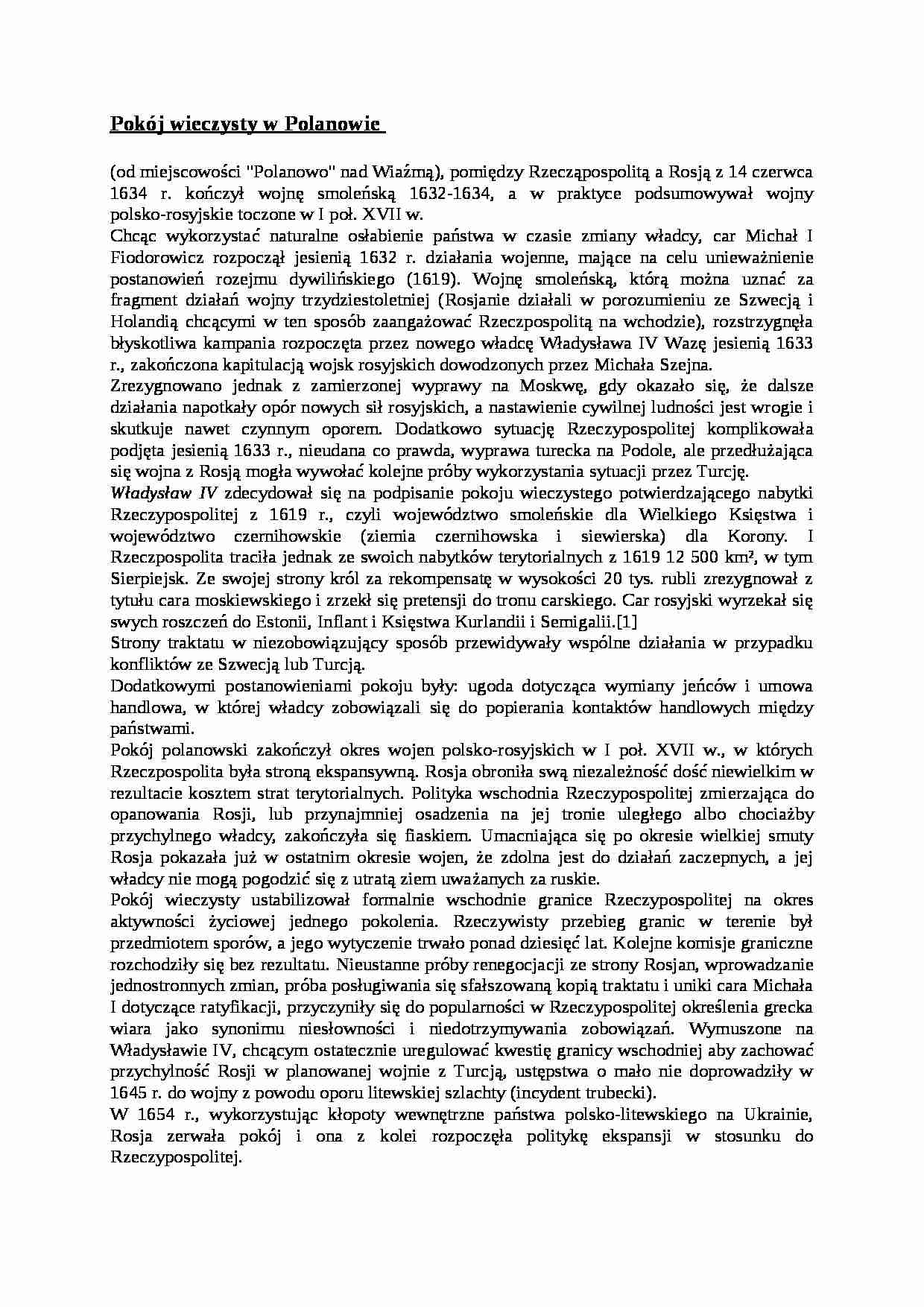 Pokój wieczysty w Polanowie - omówienie - strona 1