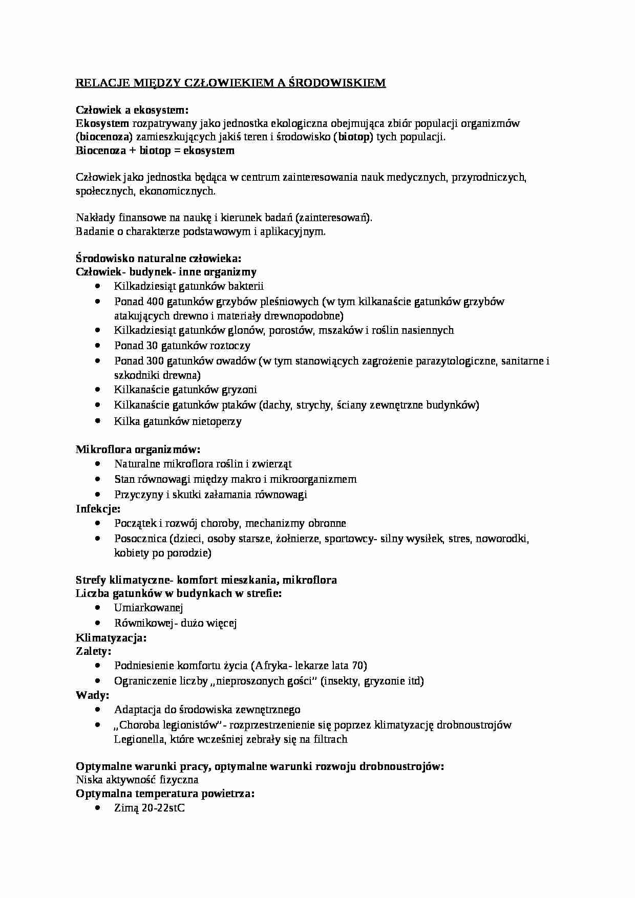 Relacje między człowiekiem a środowiskiem - omówienie - strona 1