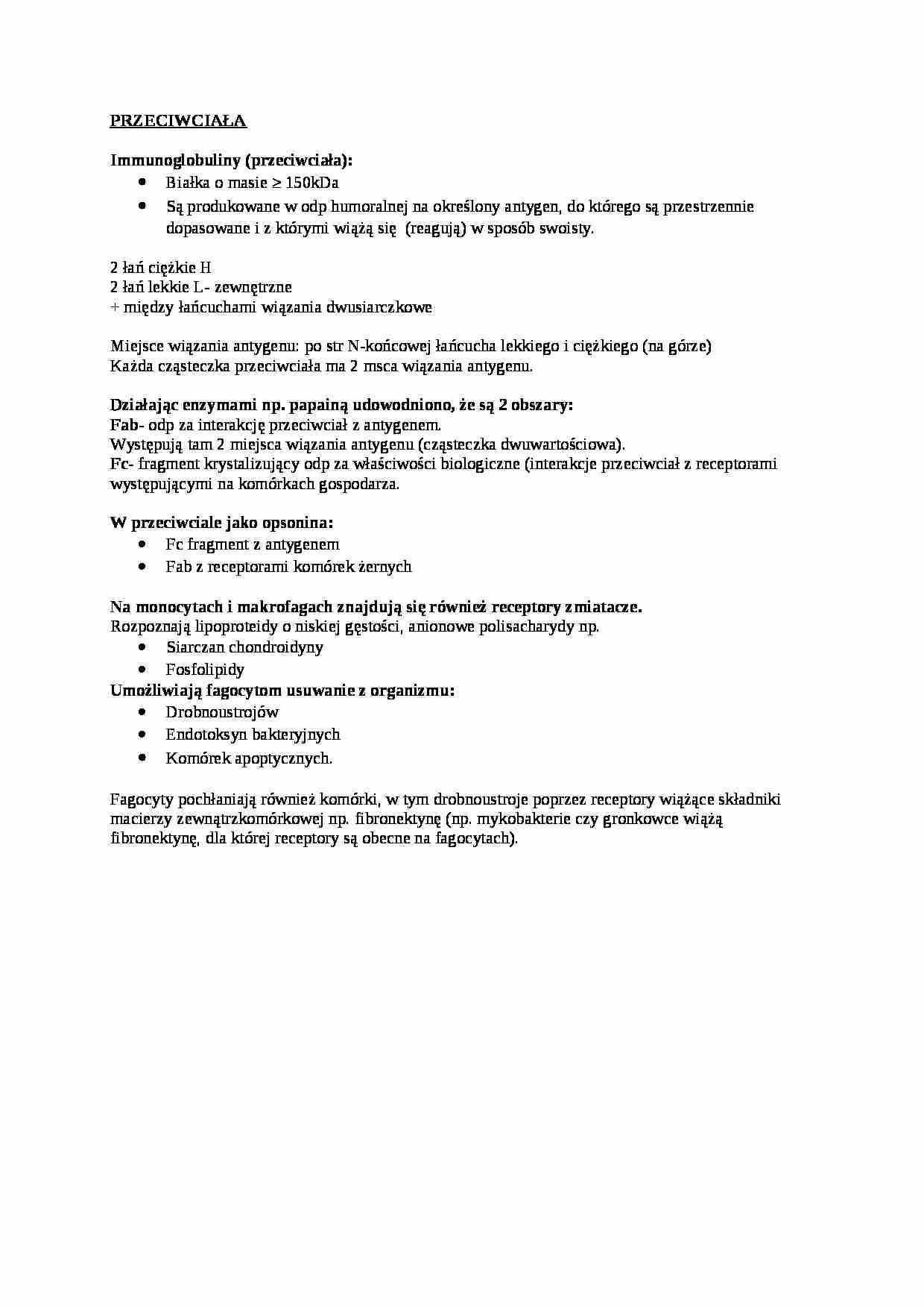 Immunologia, Przeciwciała - omówienie - strona 1