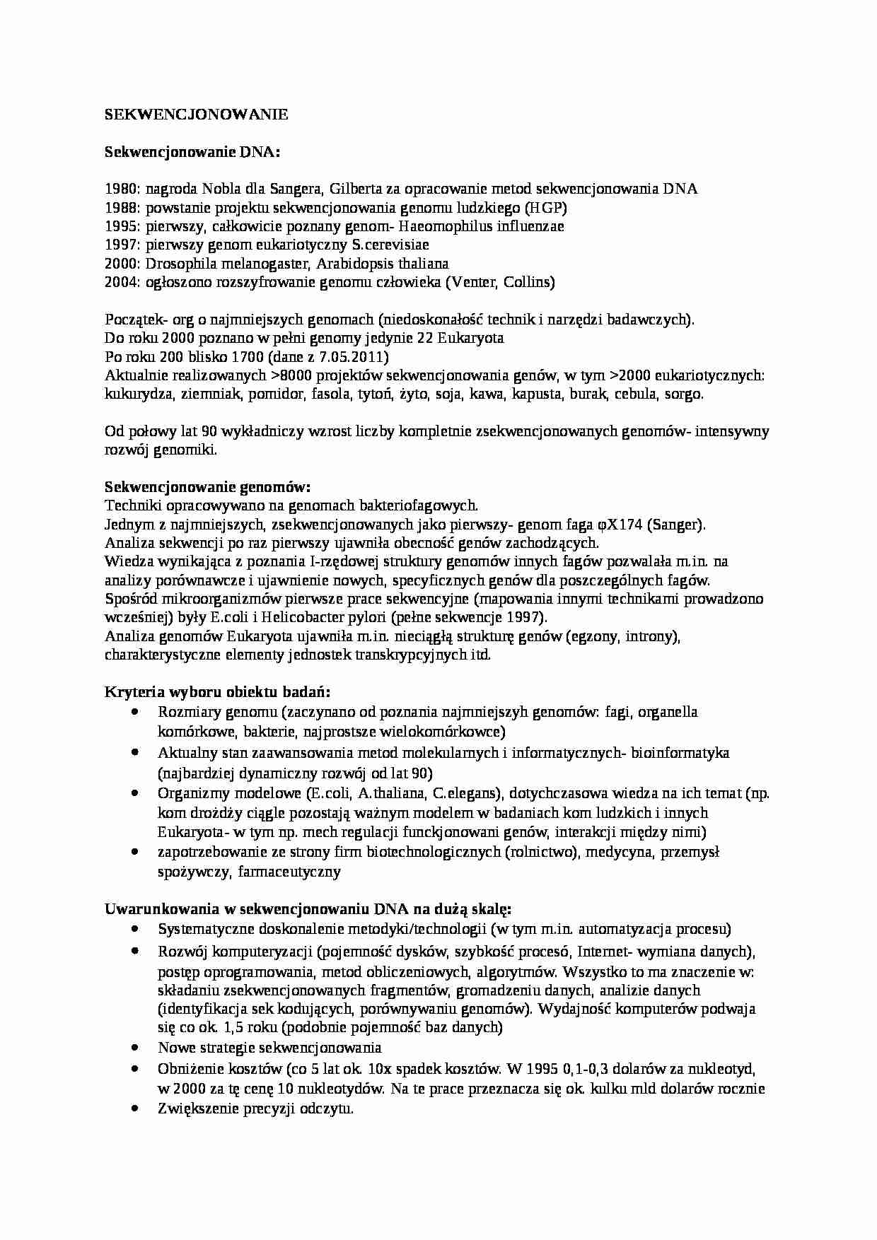 Sekwencjonowanie - omówienie - strona 1