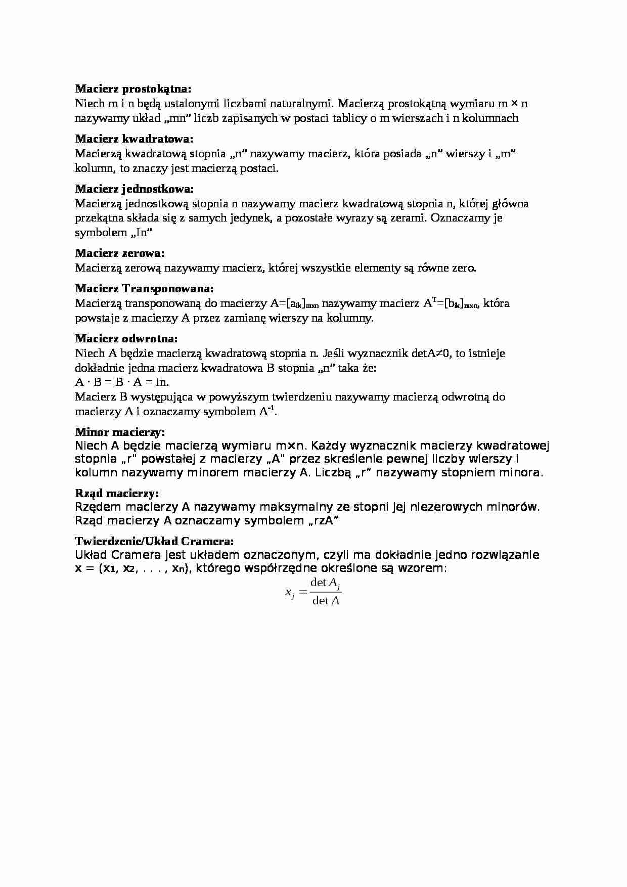 Macierze - omówienie - strona 1