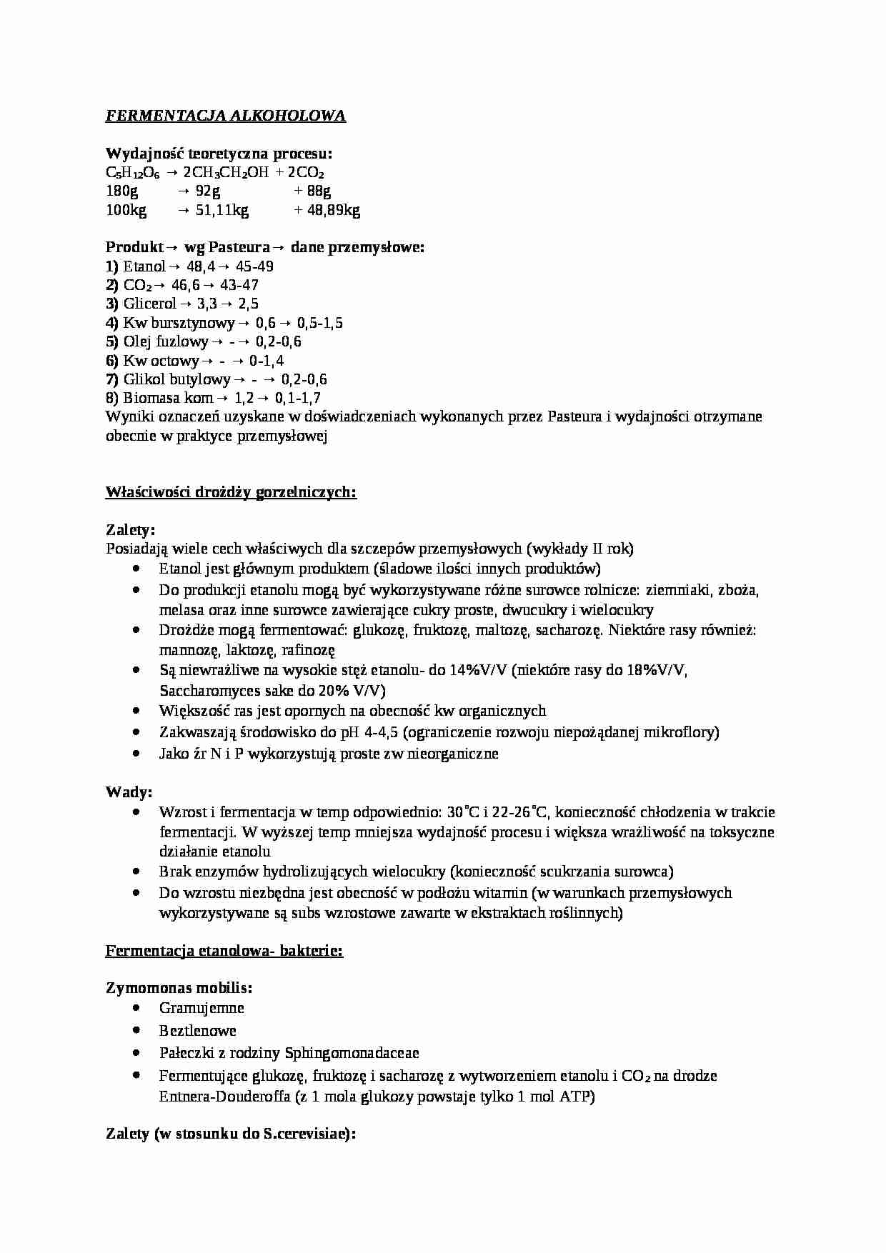  Fermentacja alkoholowa - omówienie - strona 1