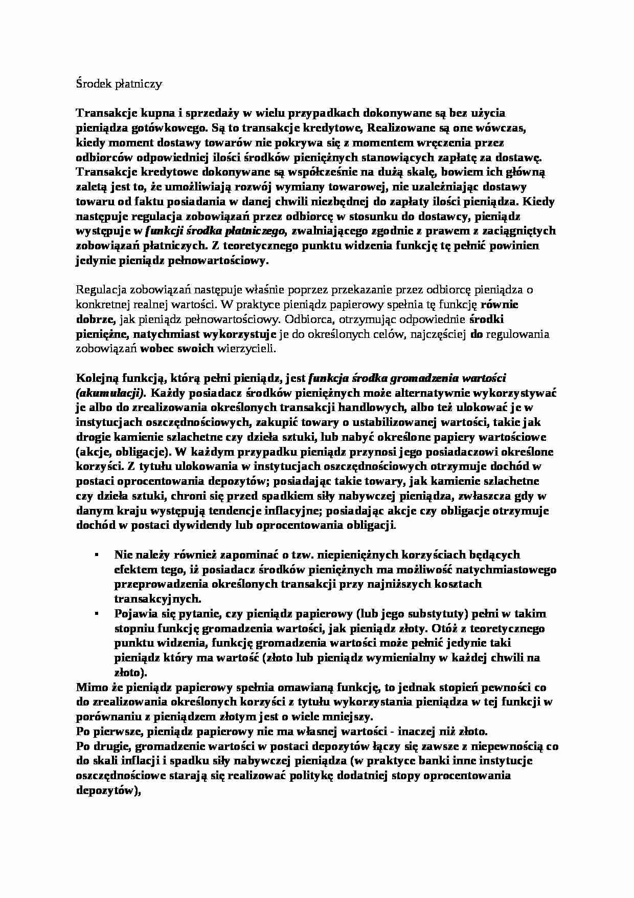Środek płatniczy - omówienie - strona 1