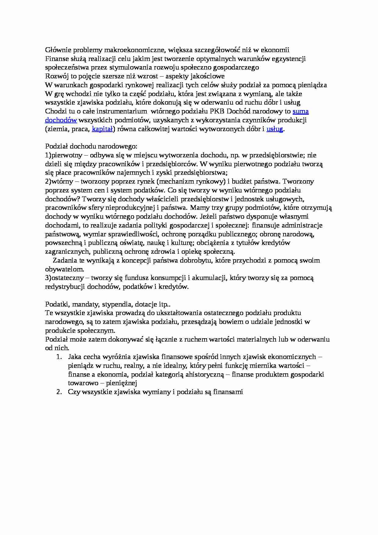 podział dochodu narodowego - omówienie - strona 1