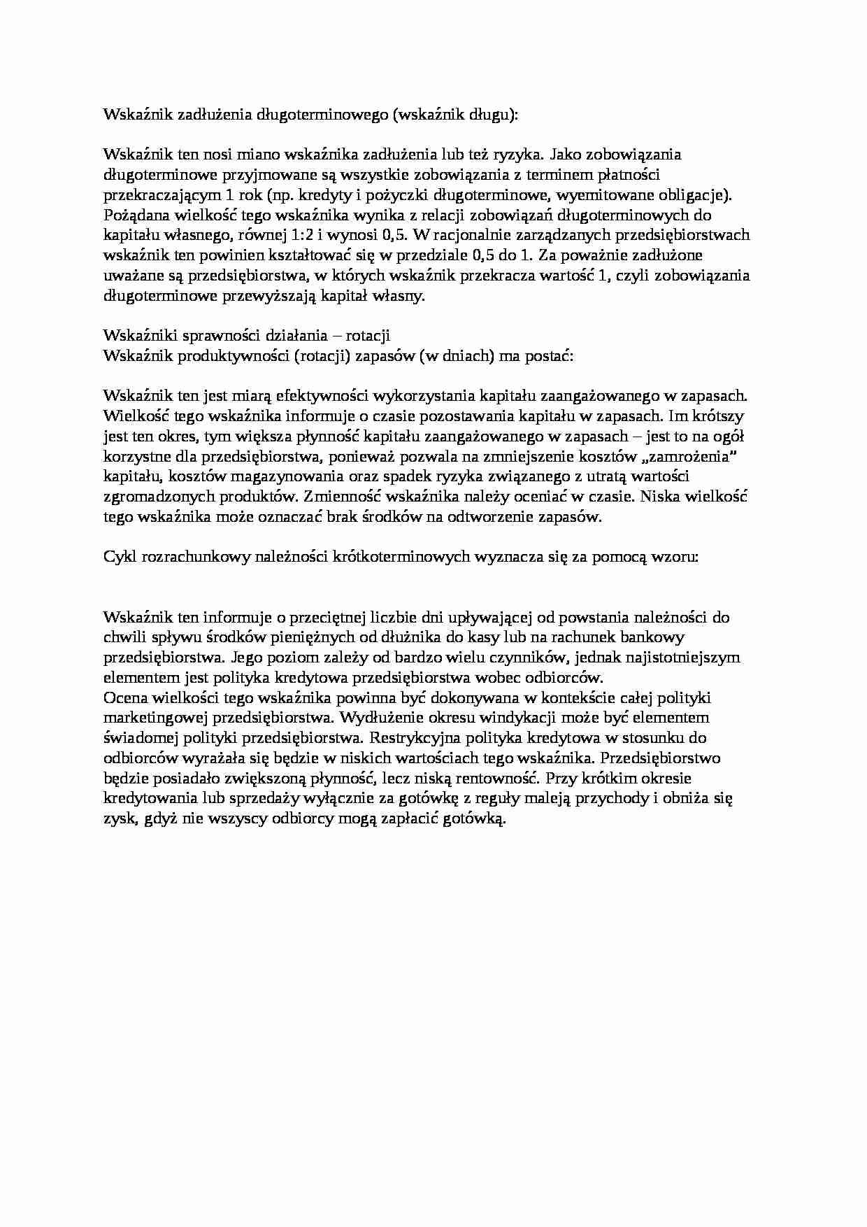 Wskaźnik zadłużenia długoterminowego - omówienie - strona 1
