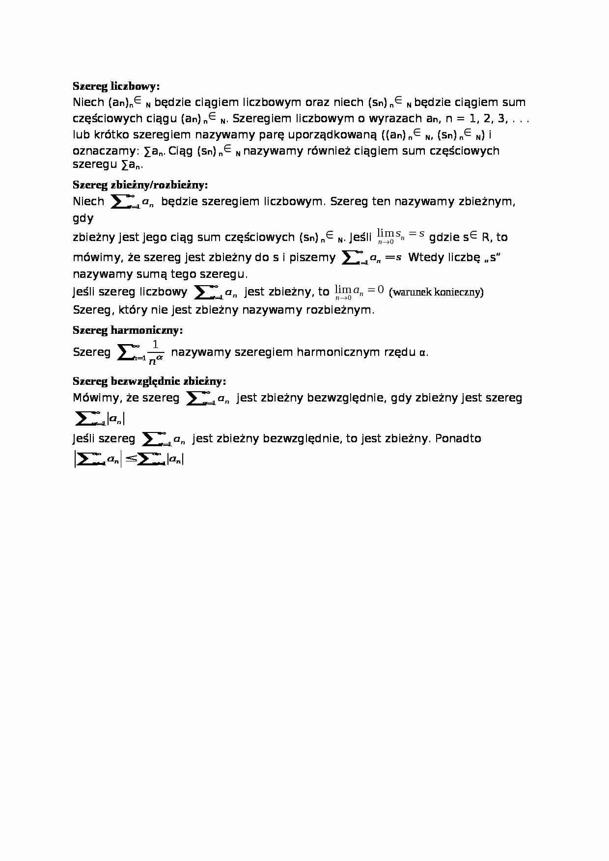 Szeregi - omówienie - strona 1