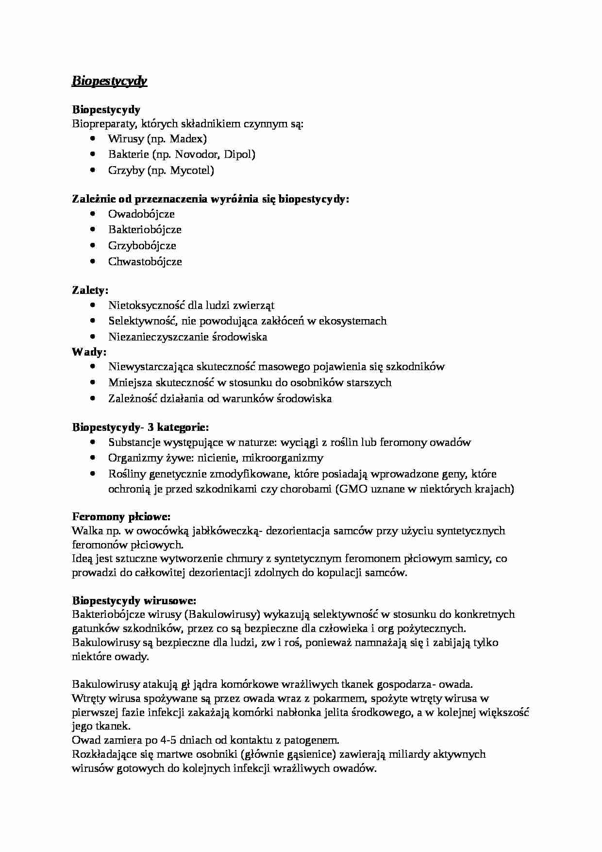  Biopestycydy - omówienie - strona 1