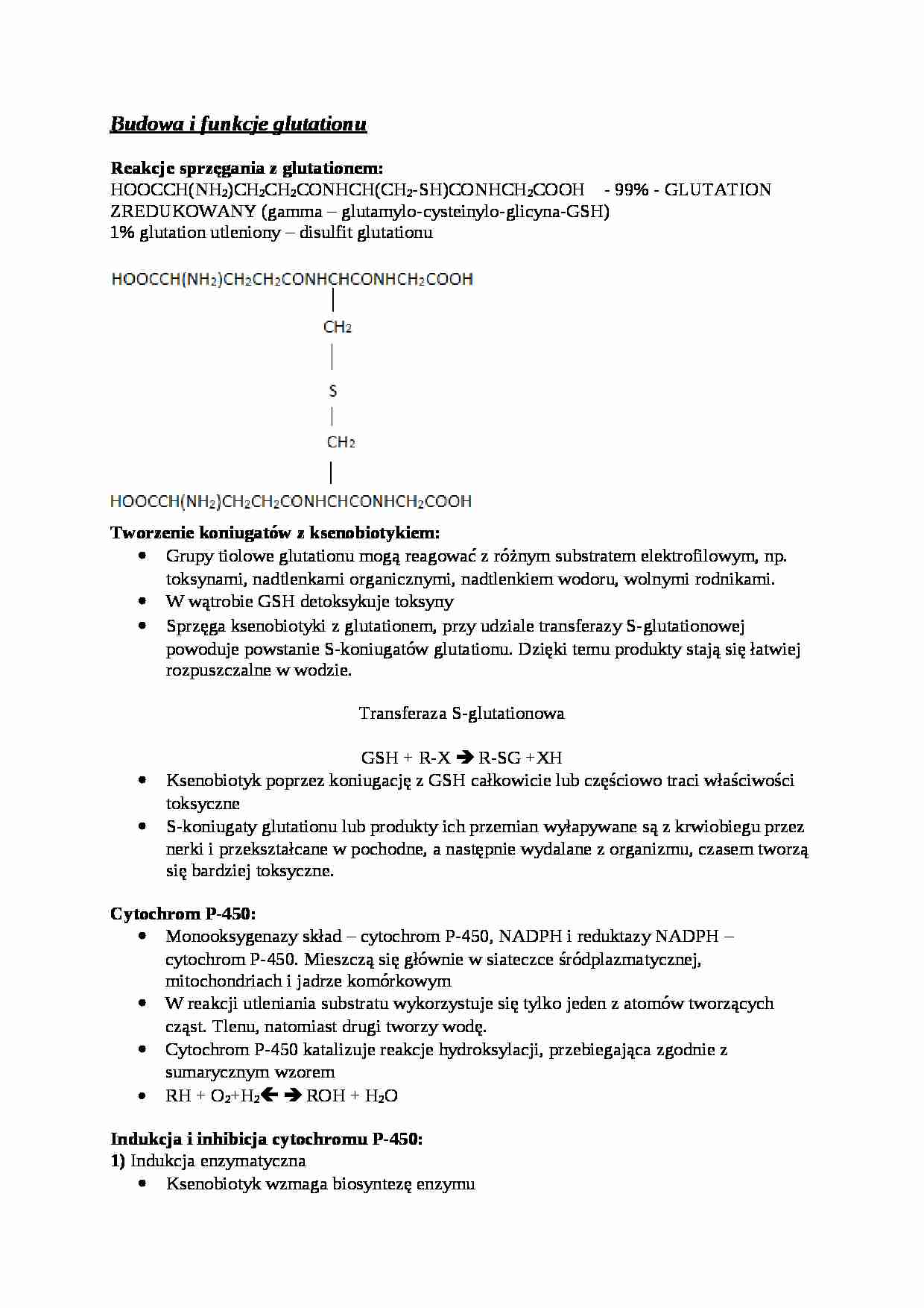 Budowa i funkcje glutationu - omówienie - strona 1