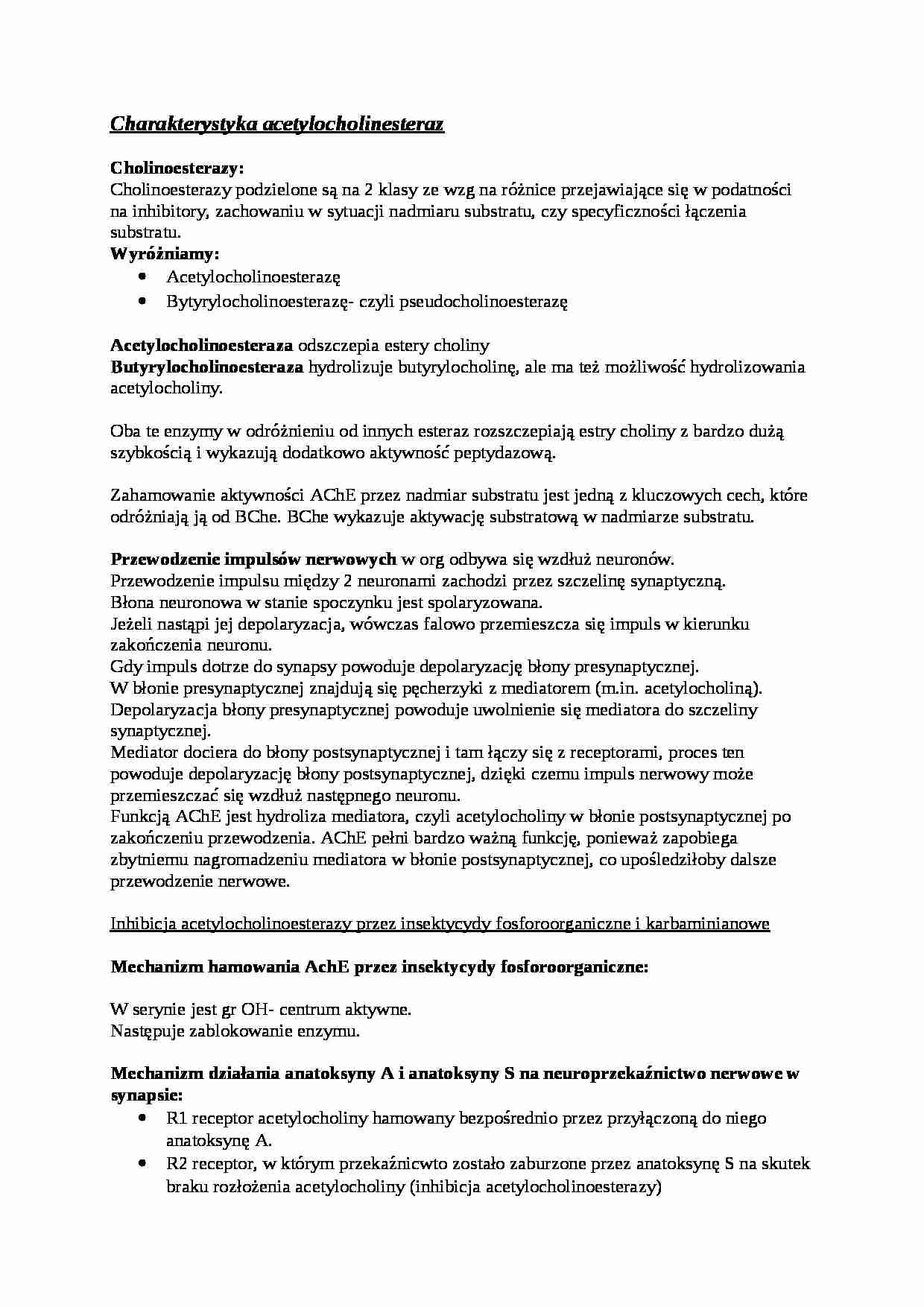 Charakterystyka acetylocholines - omówienie - strona 1