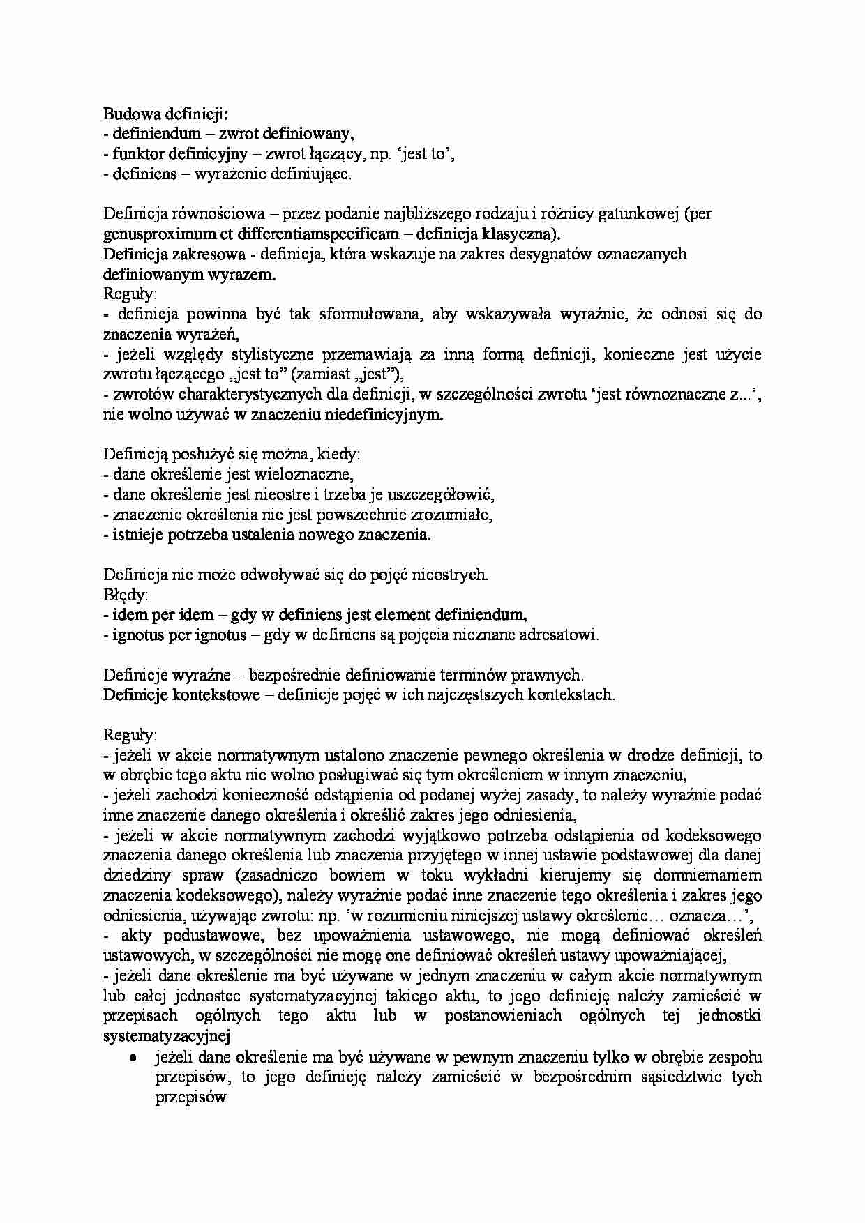 Budowa definicji - omówienie - strona 1