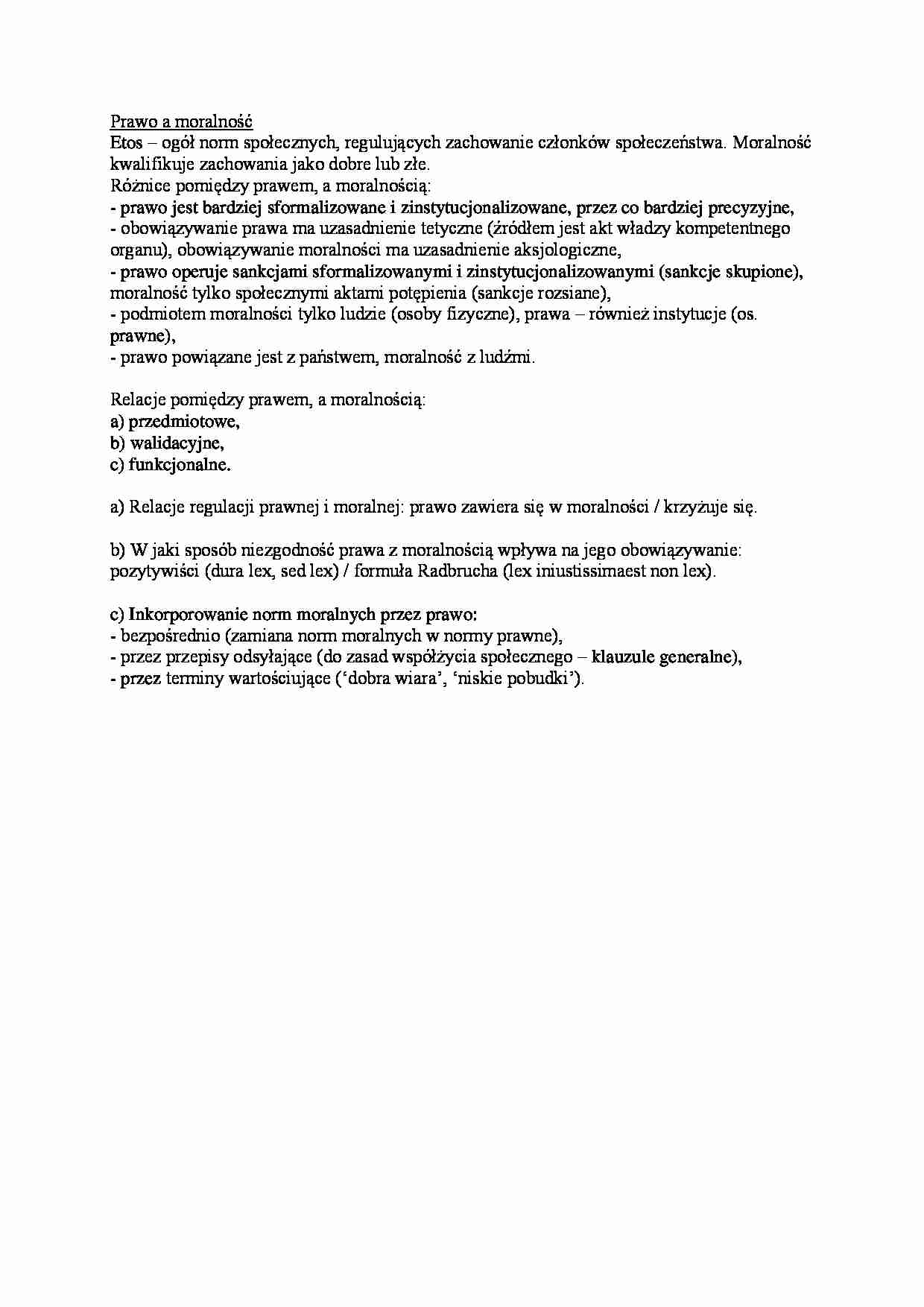 Prawo a moralność - omówienie - strona 1