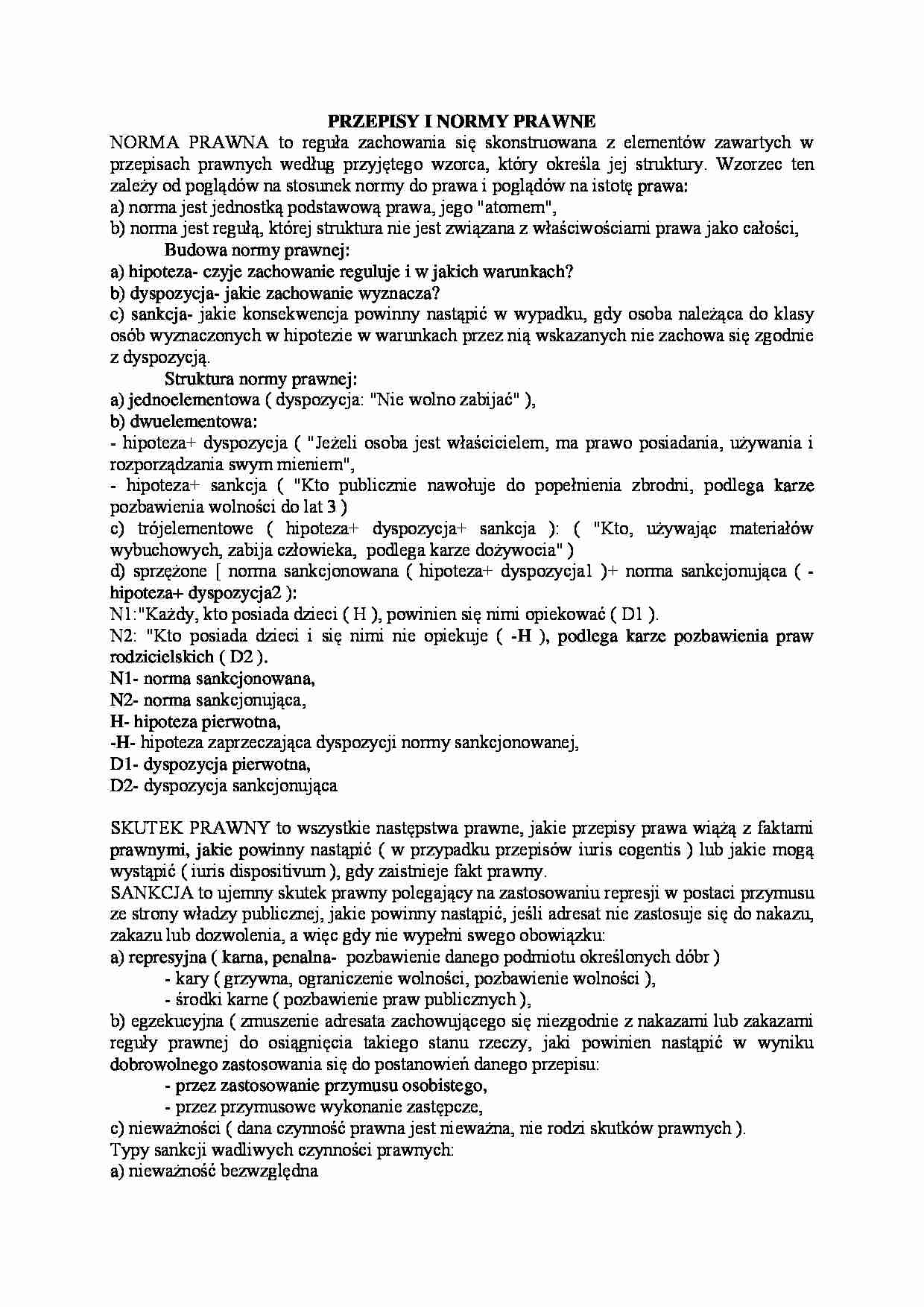 Przepisy i normy prawne - omówienie - strona 1