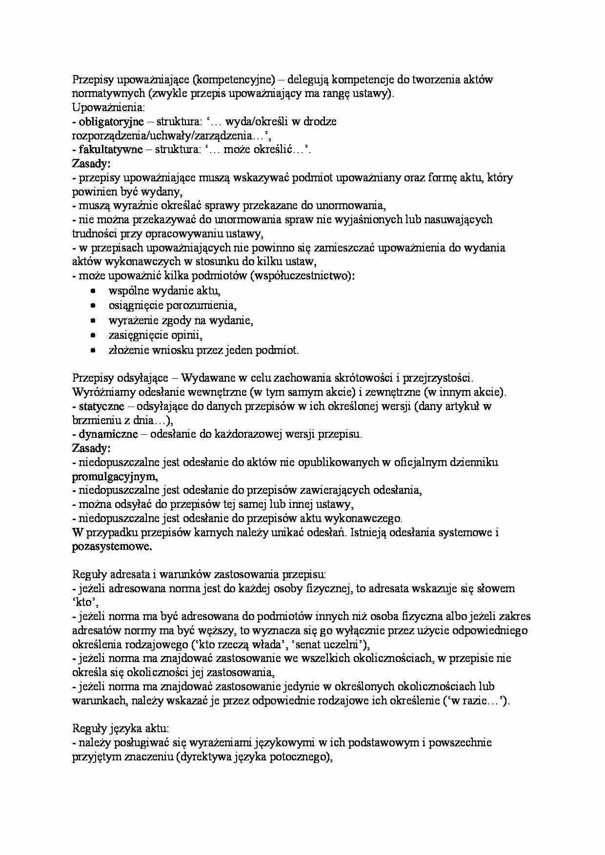 Przepisy upoważniające - omówienie - strona 1