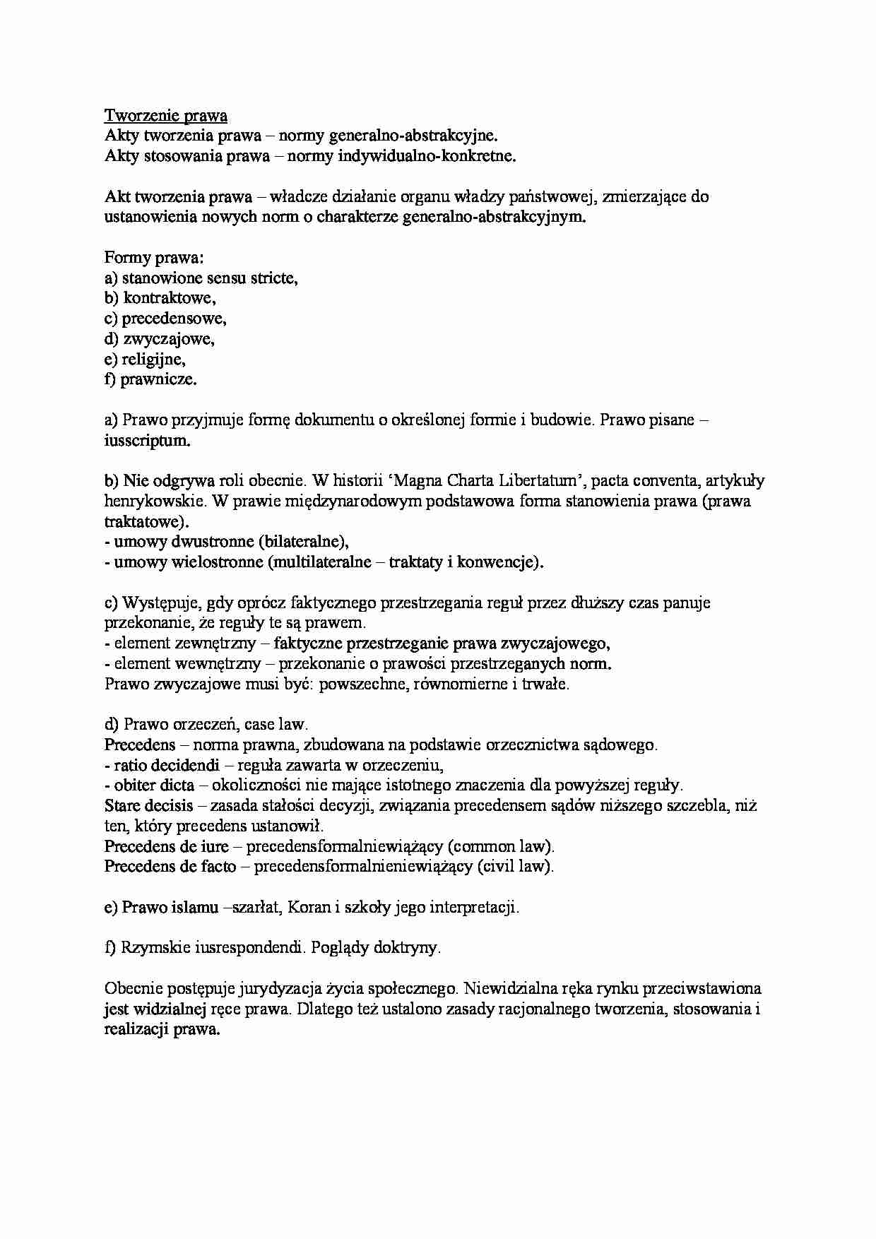 Tworzenie prawa - omówienie - strona 1