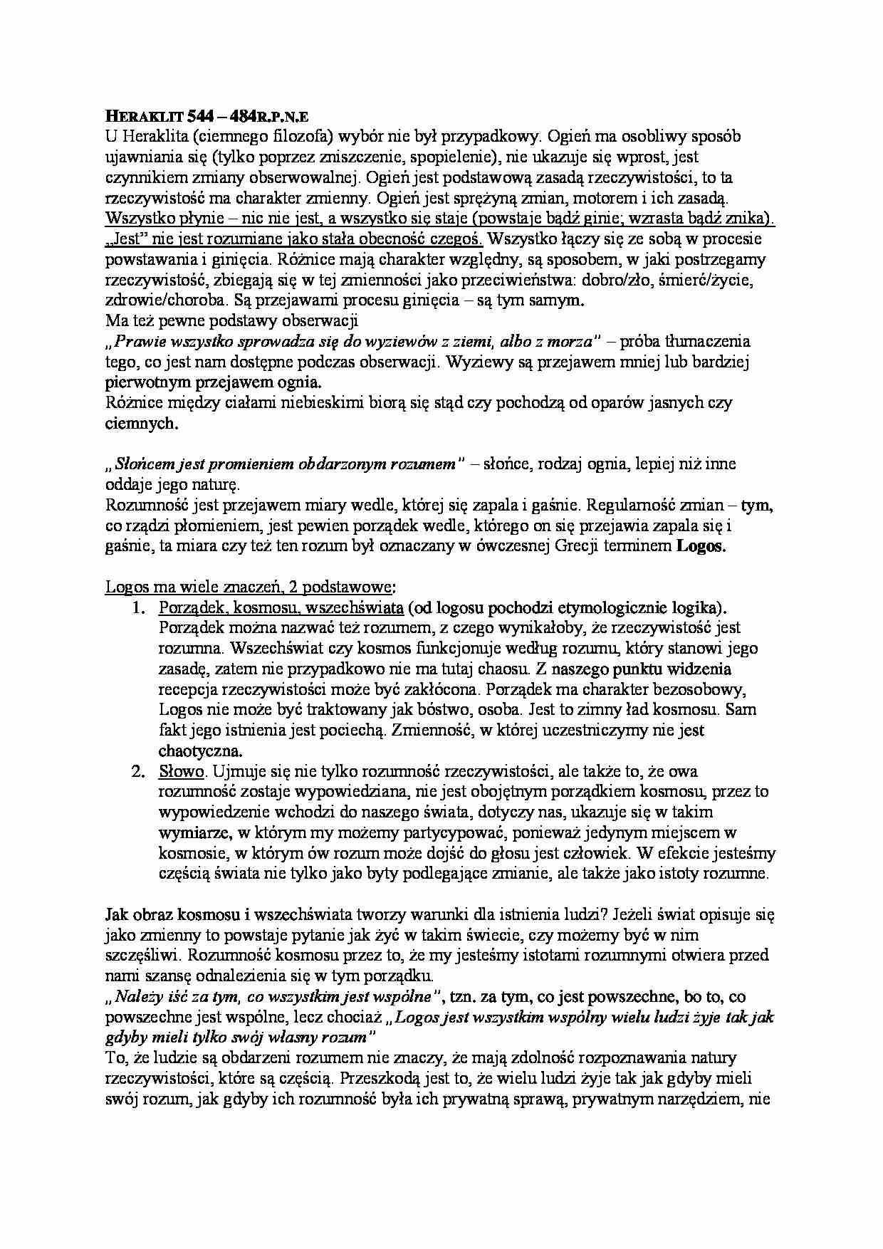  Heraklit - omówienie - strona 1