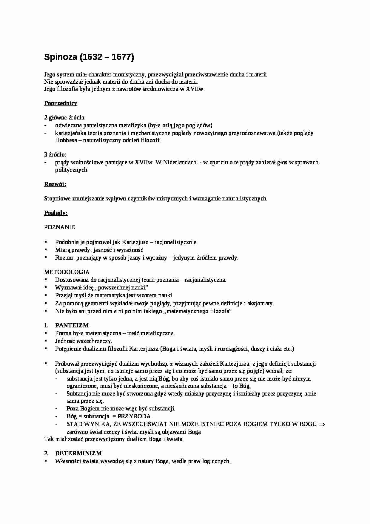  Spinoza - omówienie - strona 1
